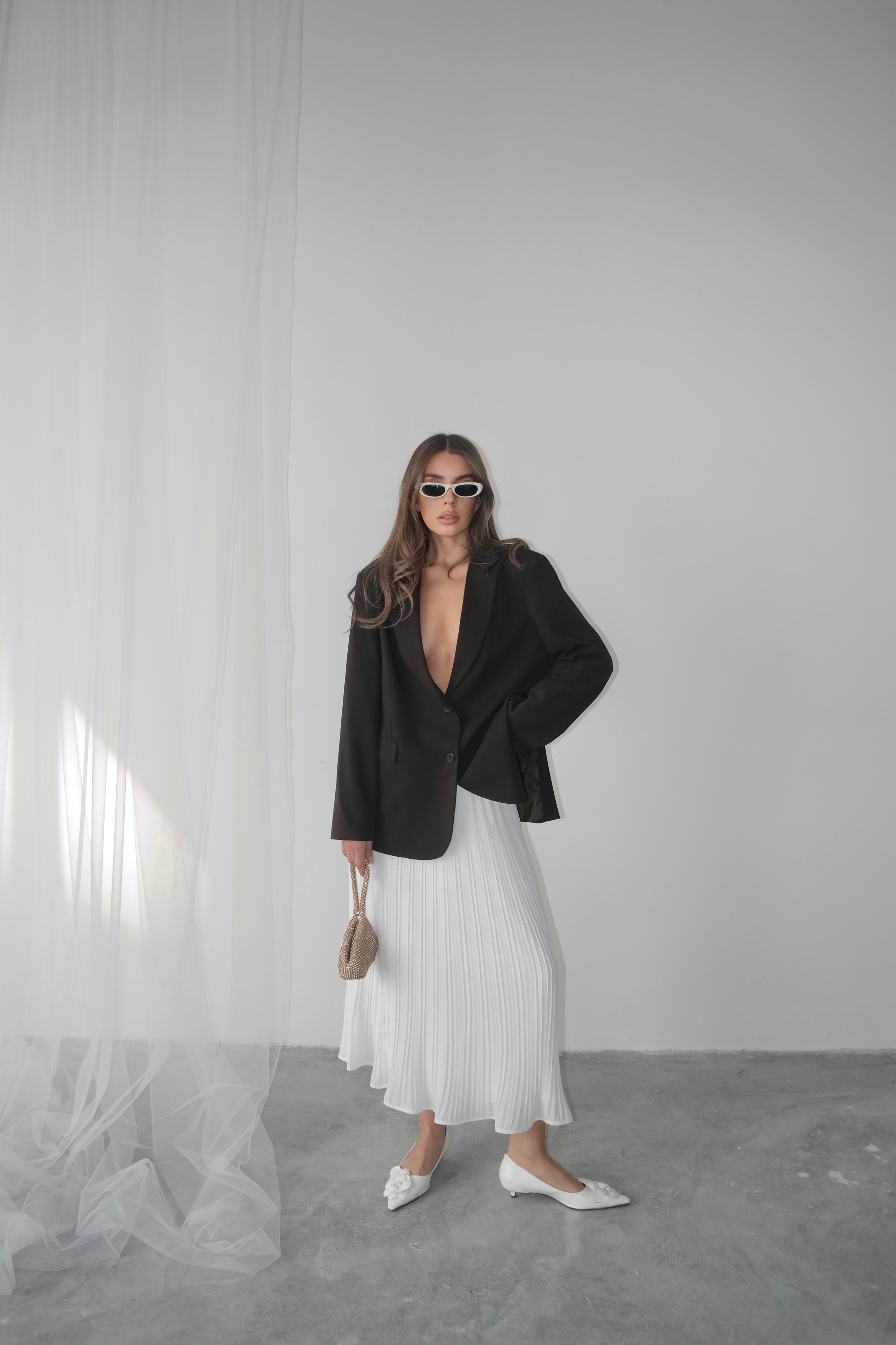 Maskülen Blazer Ceket Kahverengi