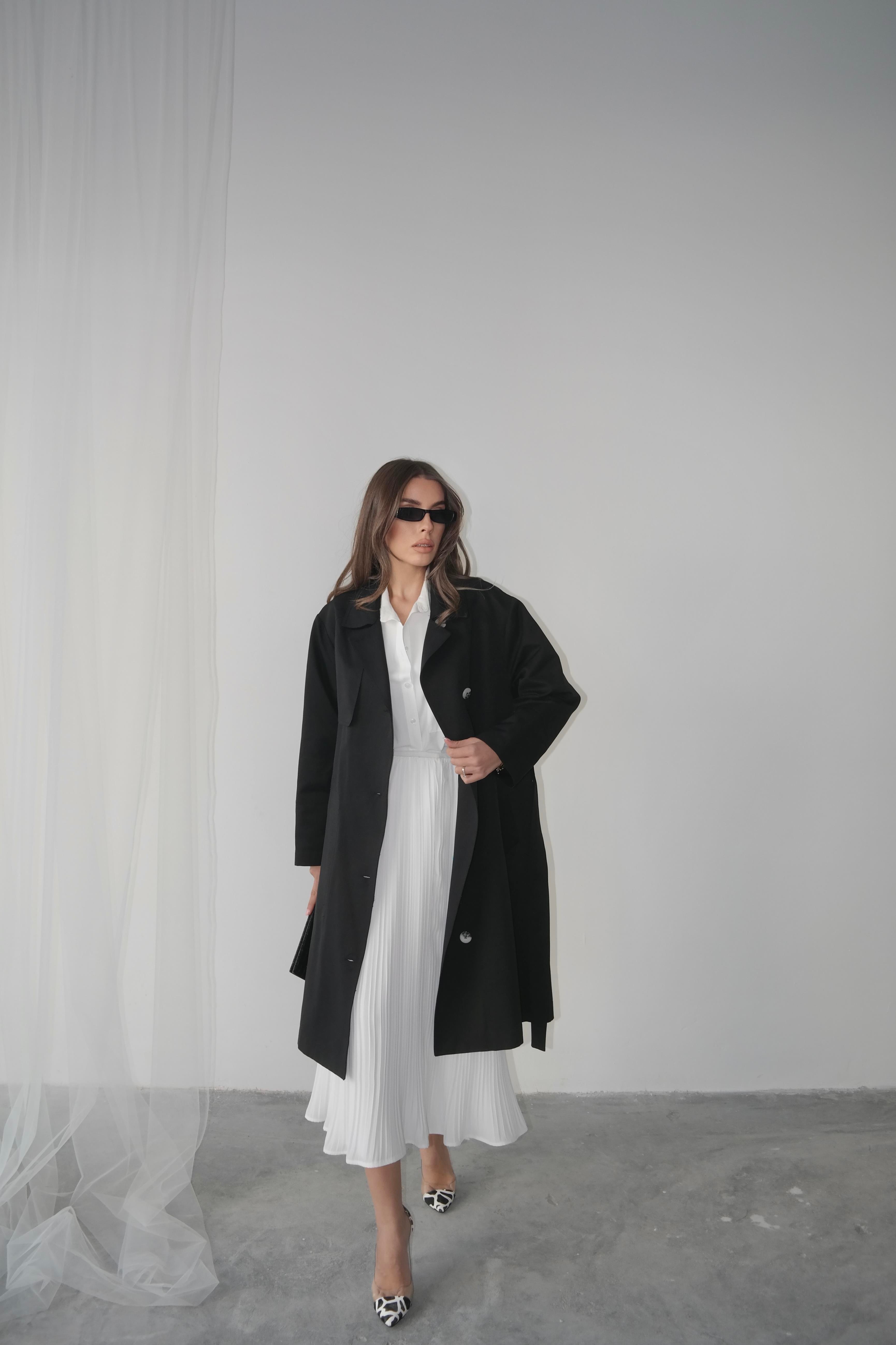 Gabardin Düğmeli Trençkot
