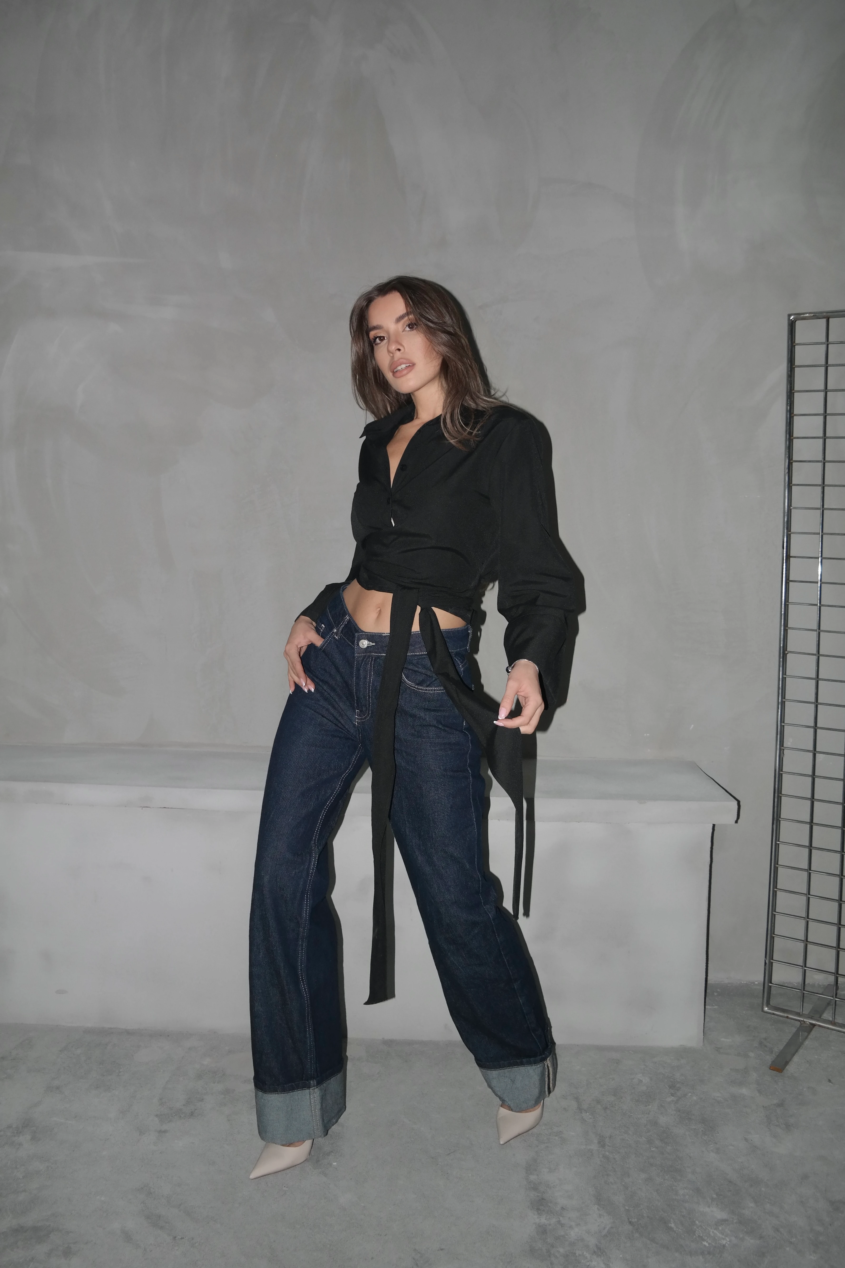 Nora Bağlamalı Gömlek Siyah