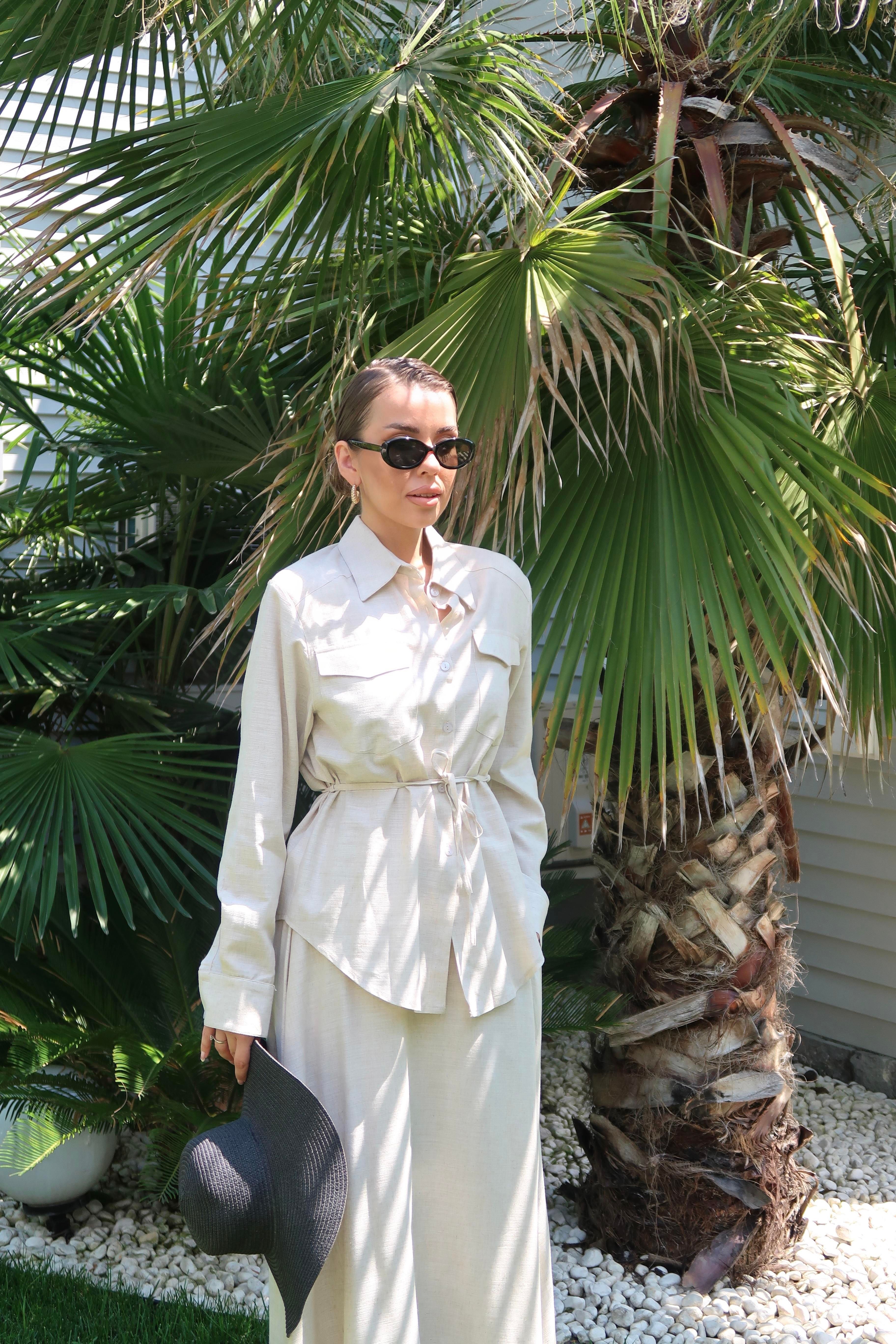 Palma Summer Charlotte Keten Gömlek Natüral
