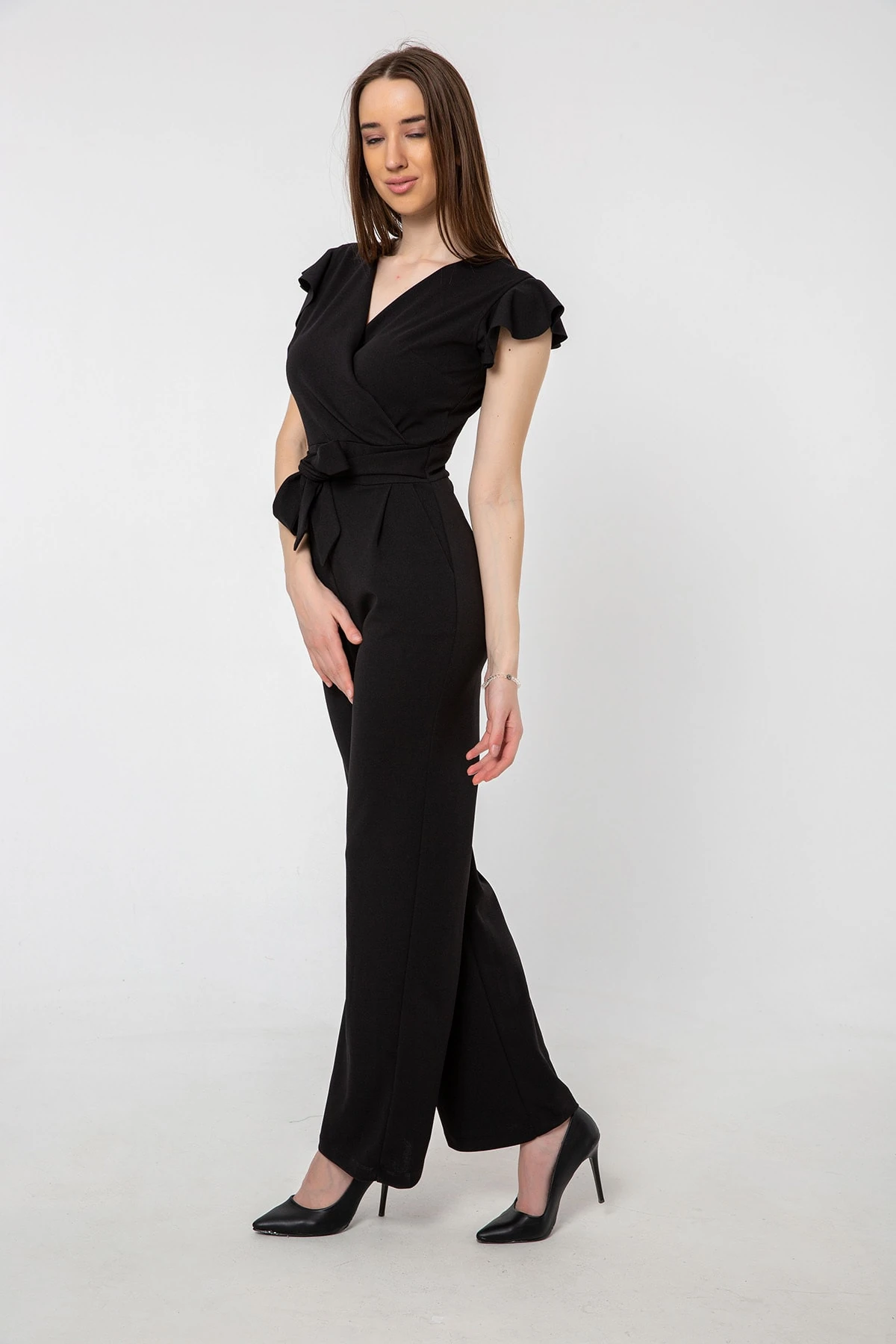 Kuşaklı Kruvaze Tulum