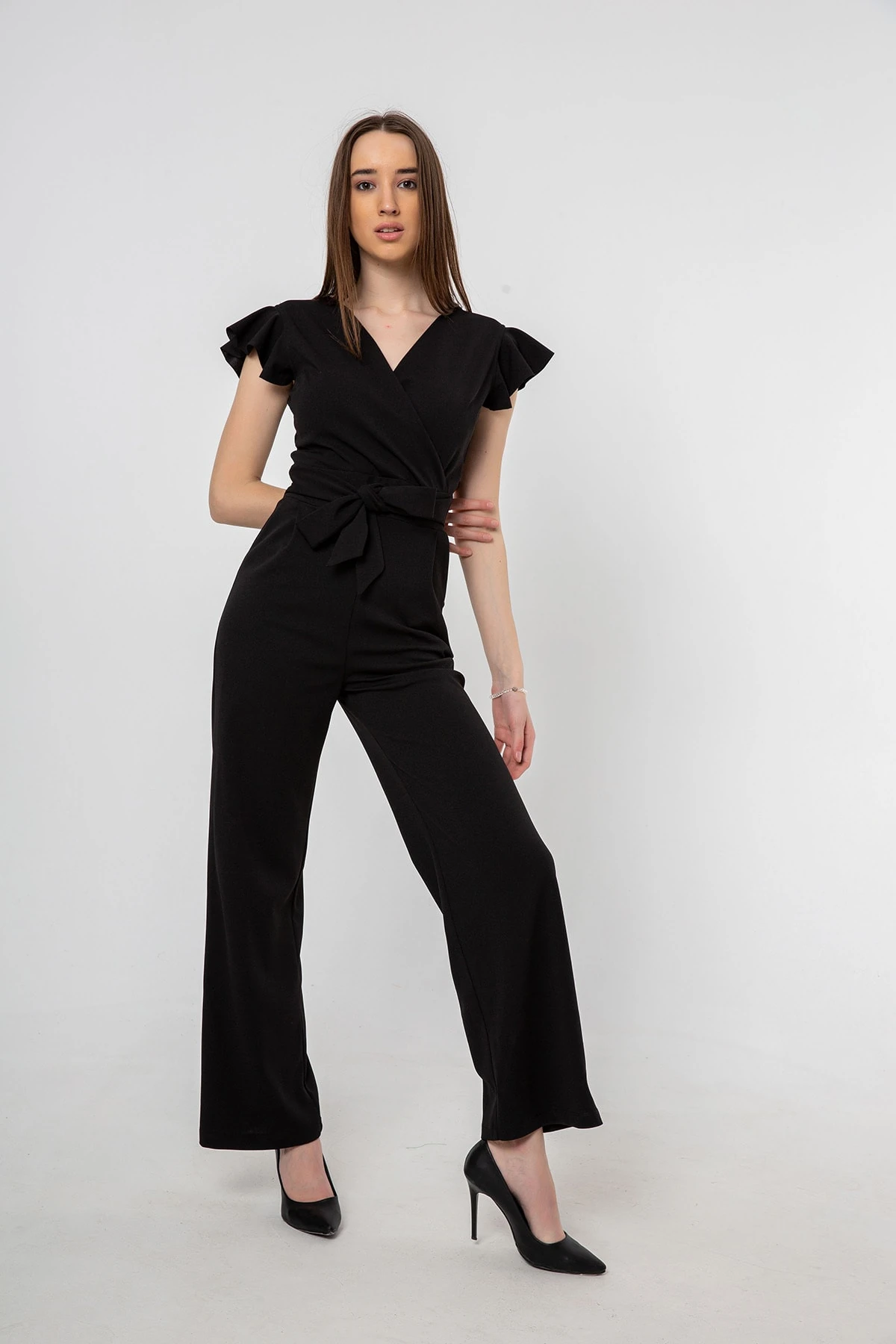 Kuşaklı Kruvaze Tulum