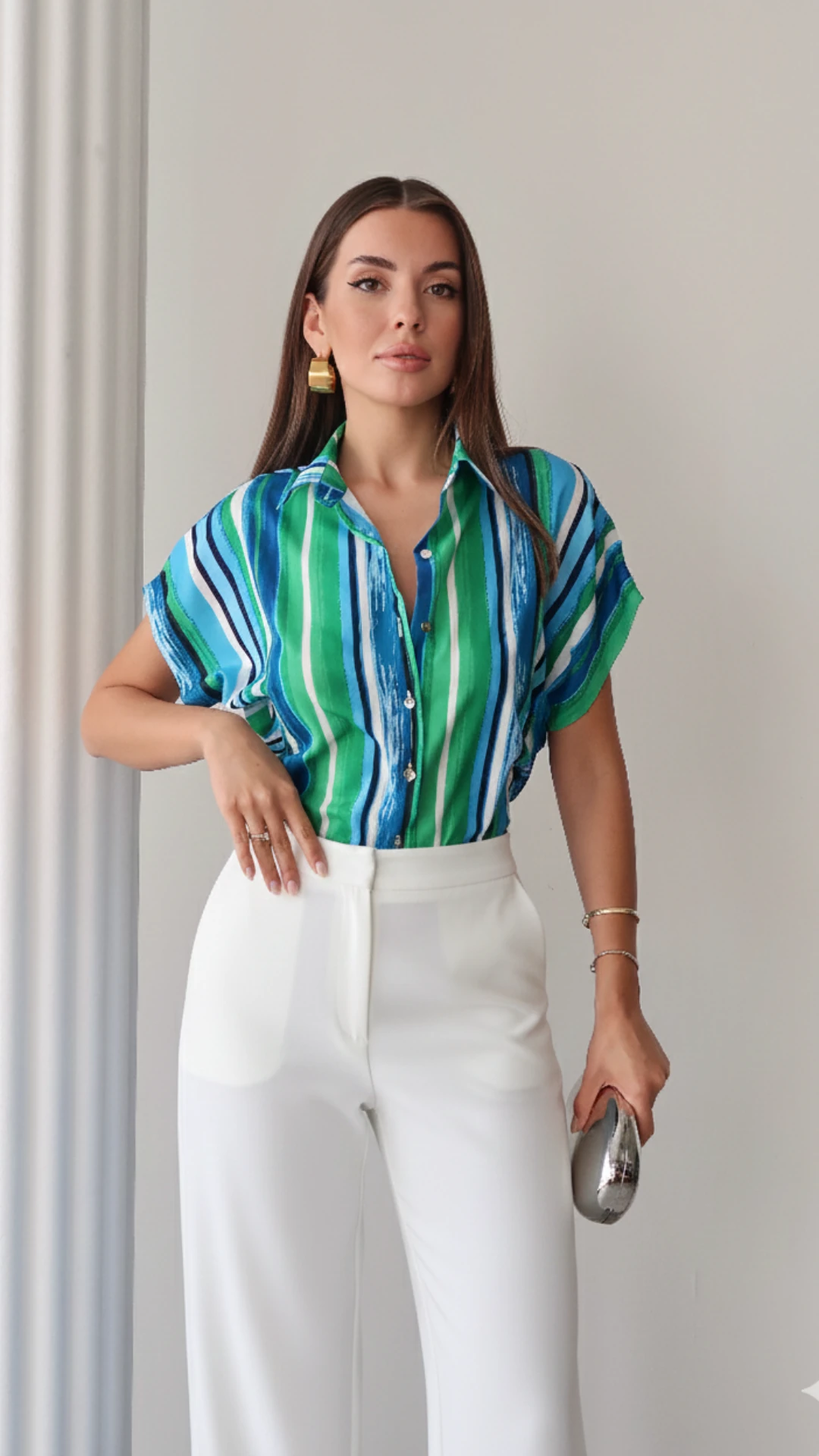 Modern Auro Palazzo Pantolon Ekru