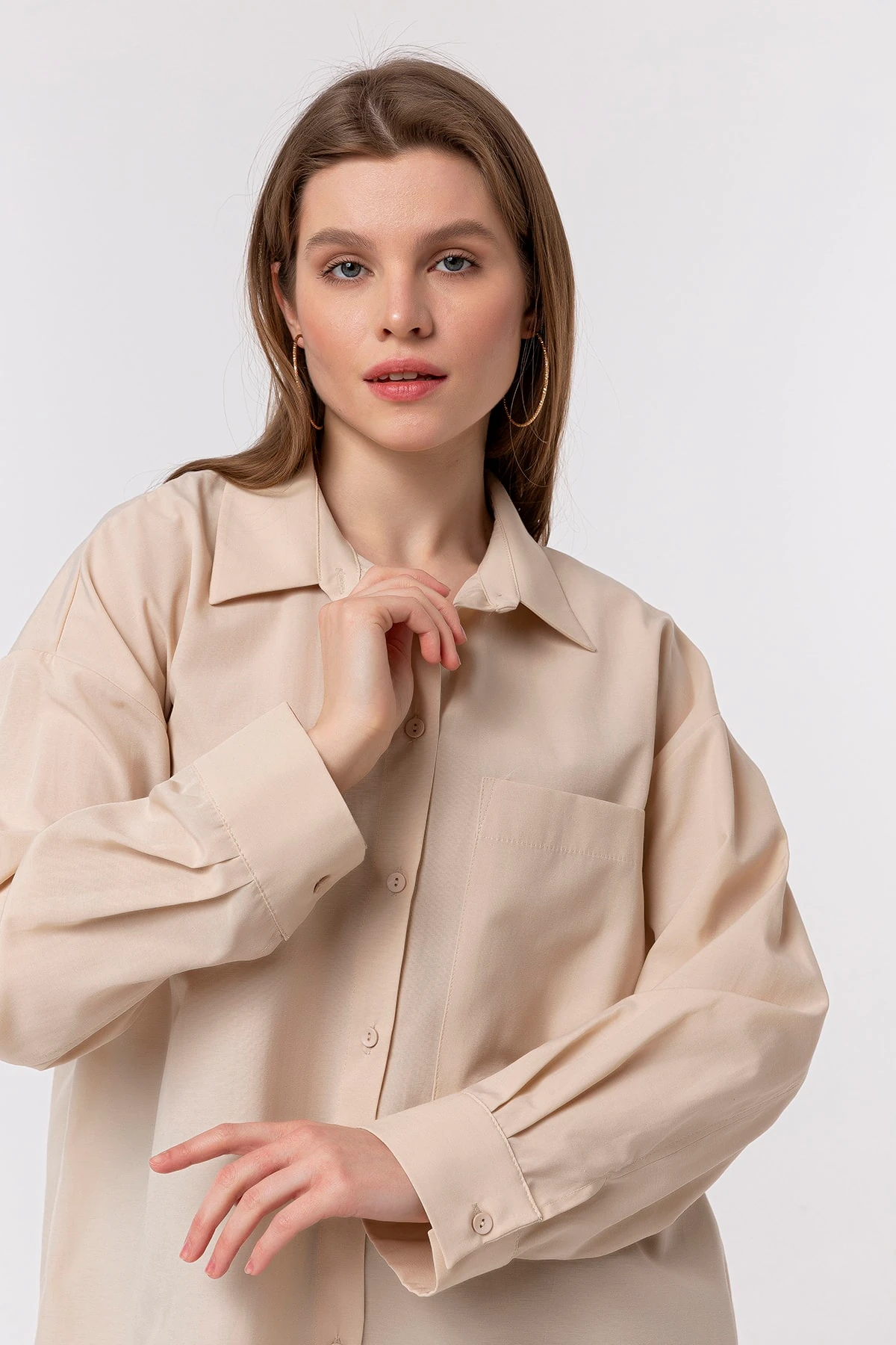 Boyfriend Bej Gömlek