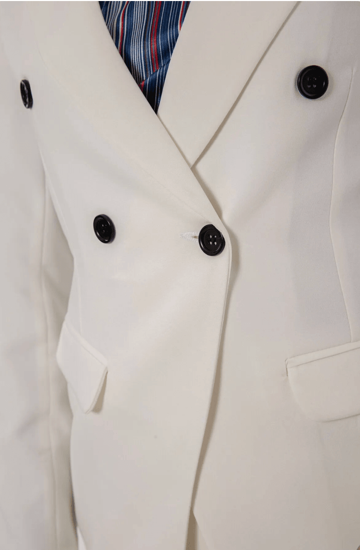 Aria Düğmeli Blazer Ceket Beyaz