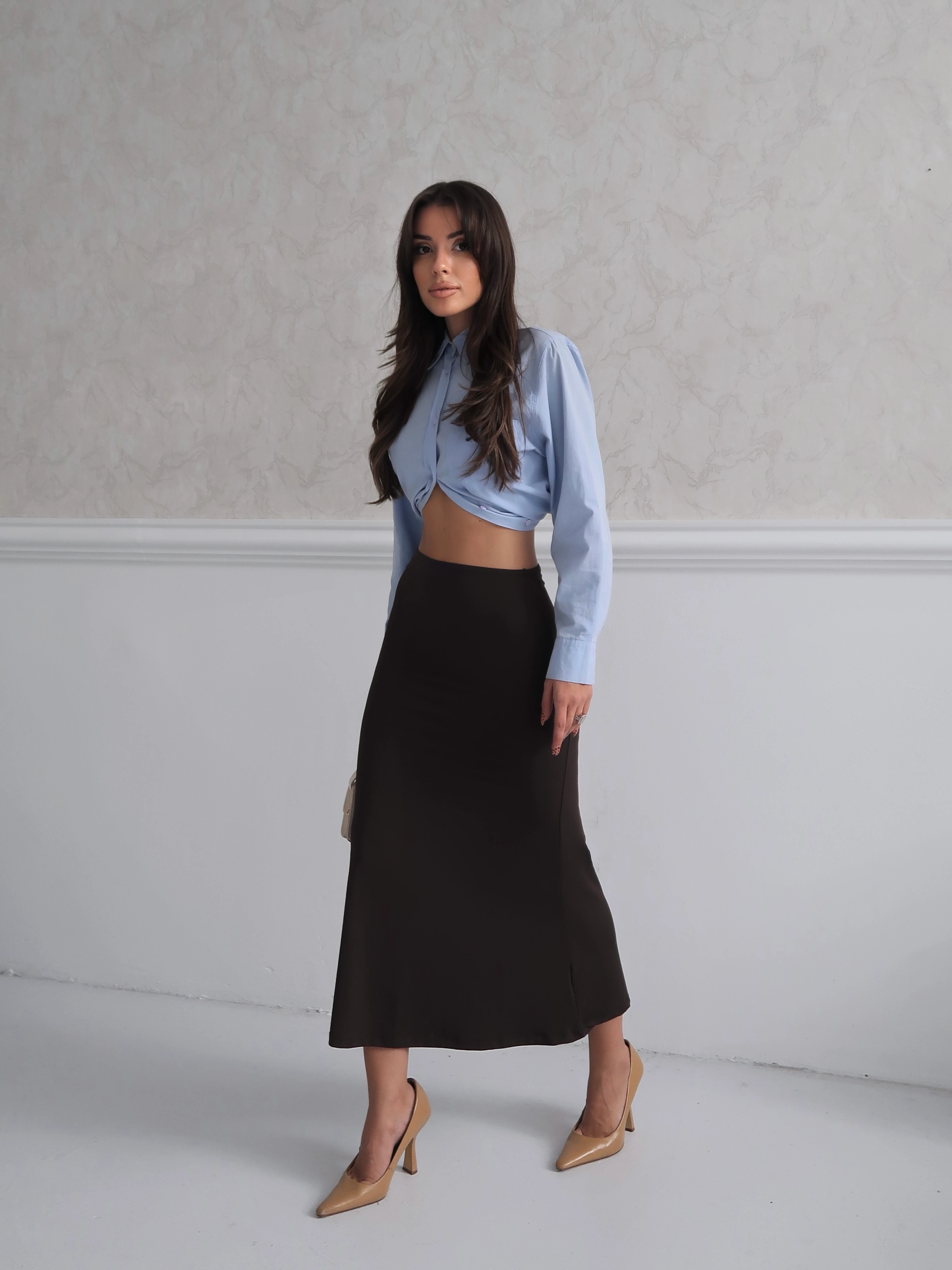 Düz Uzun Kalem Etek