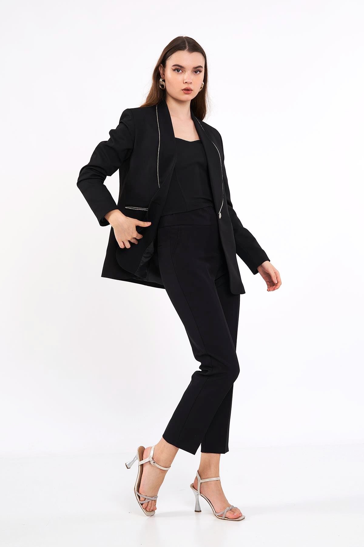 Eliza Taş Detaylı Ceket