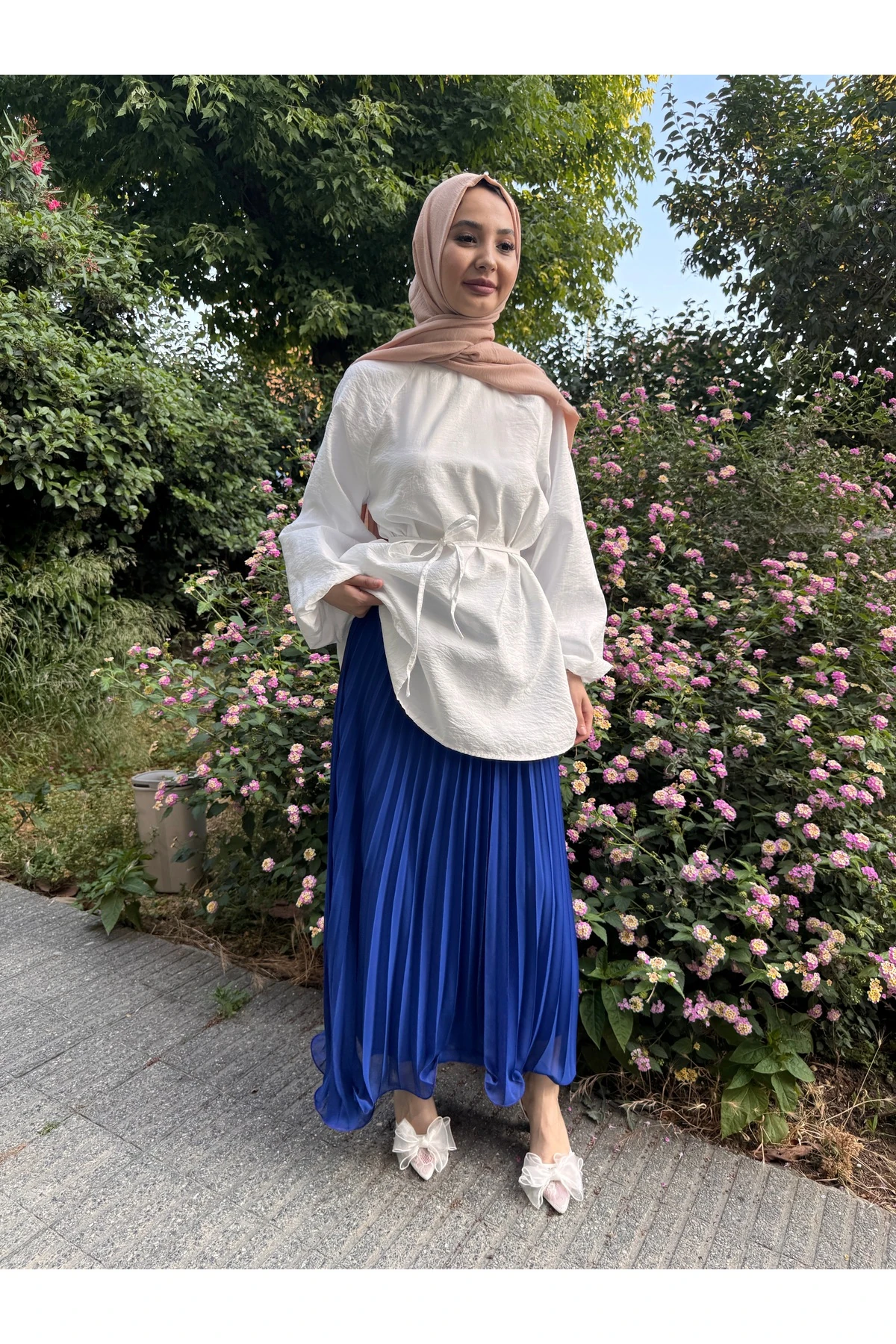 Pileli Tül Volan Etek