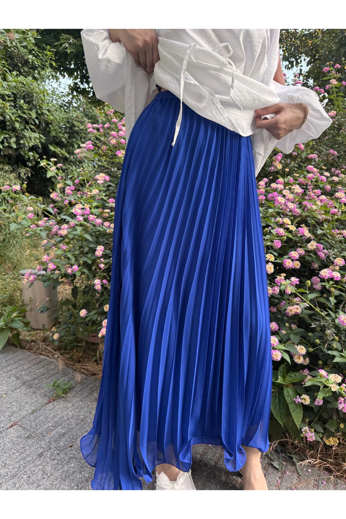 Pileli Tül Volan Etek