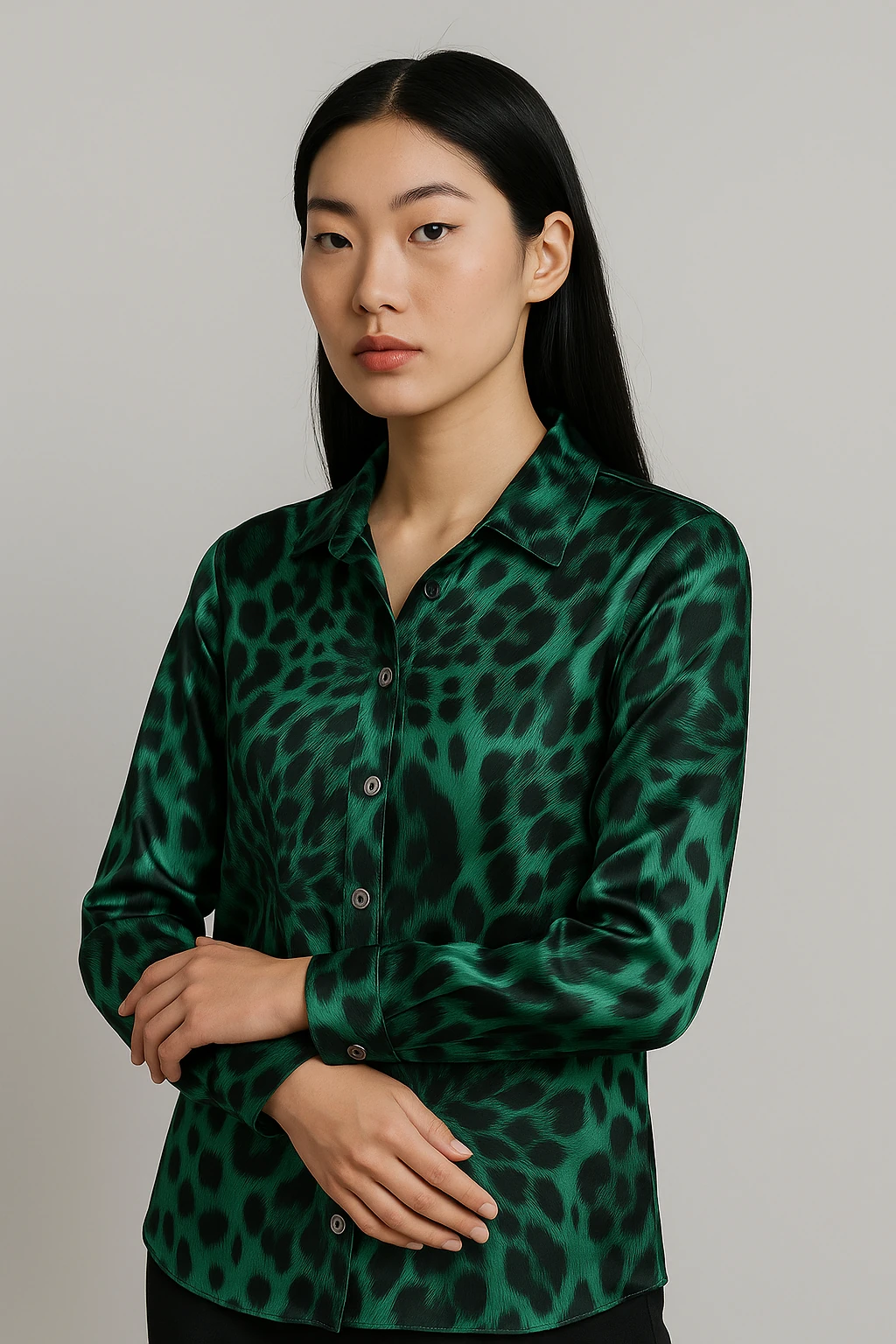 Desenli Gömlek Yeşil