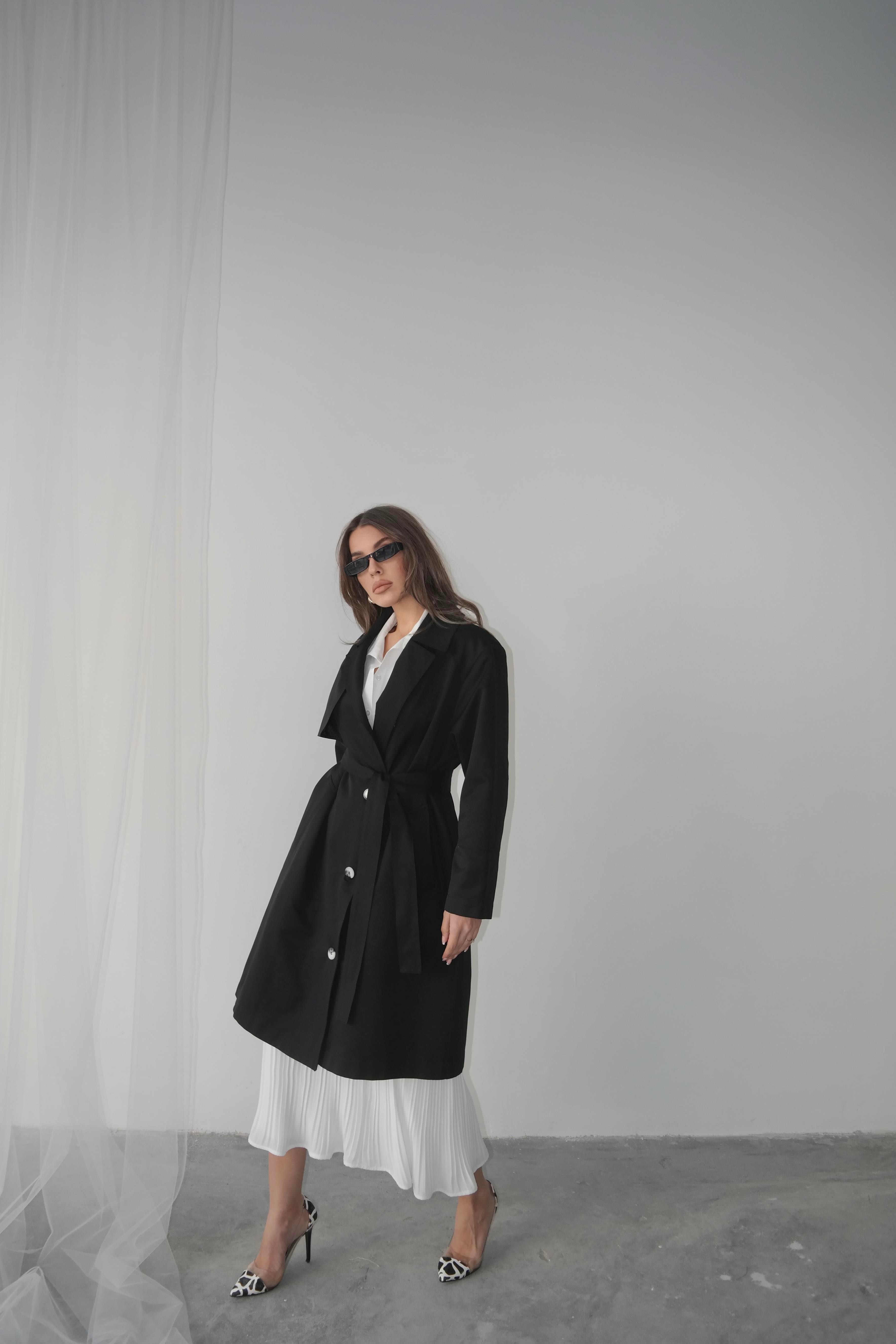 Gabardin Düğmeli Trençkot