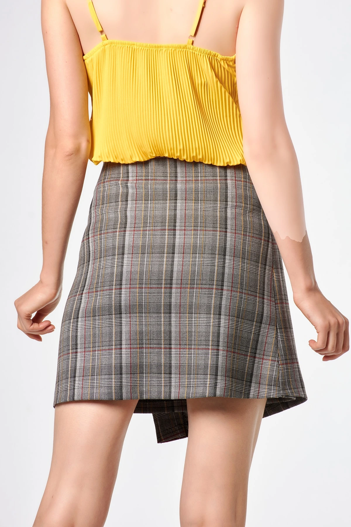 Kadın Ekose Mini Etek