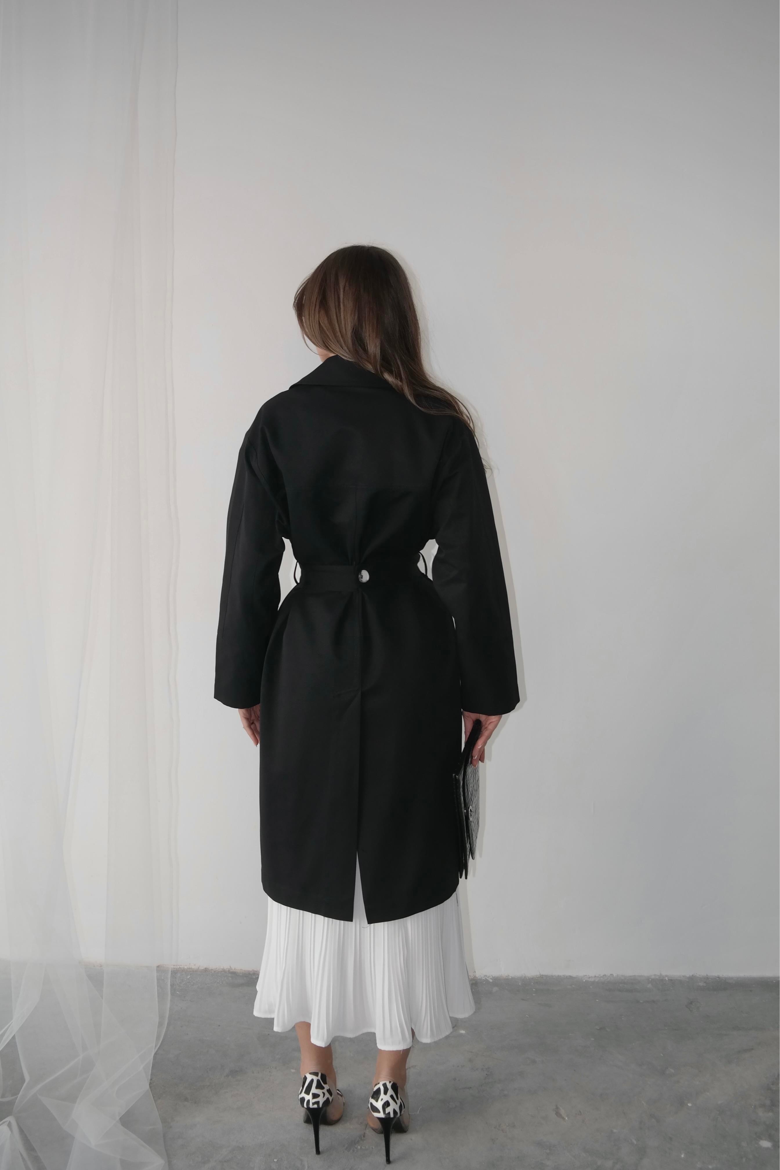 Gabardin Düğmeli Trençkot