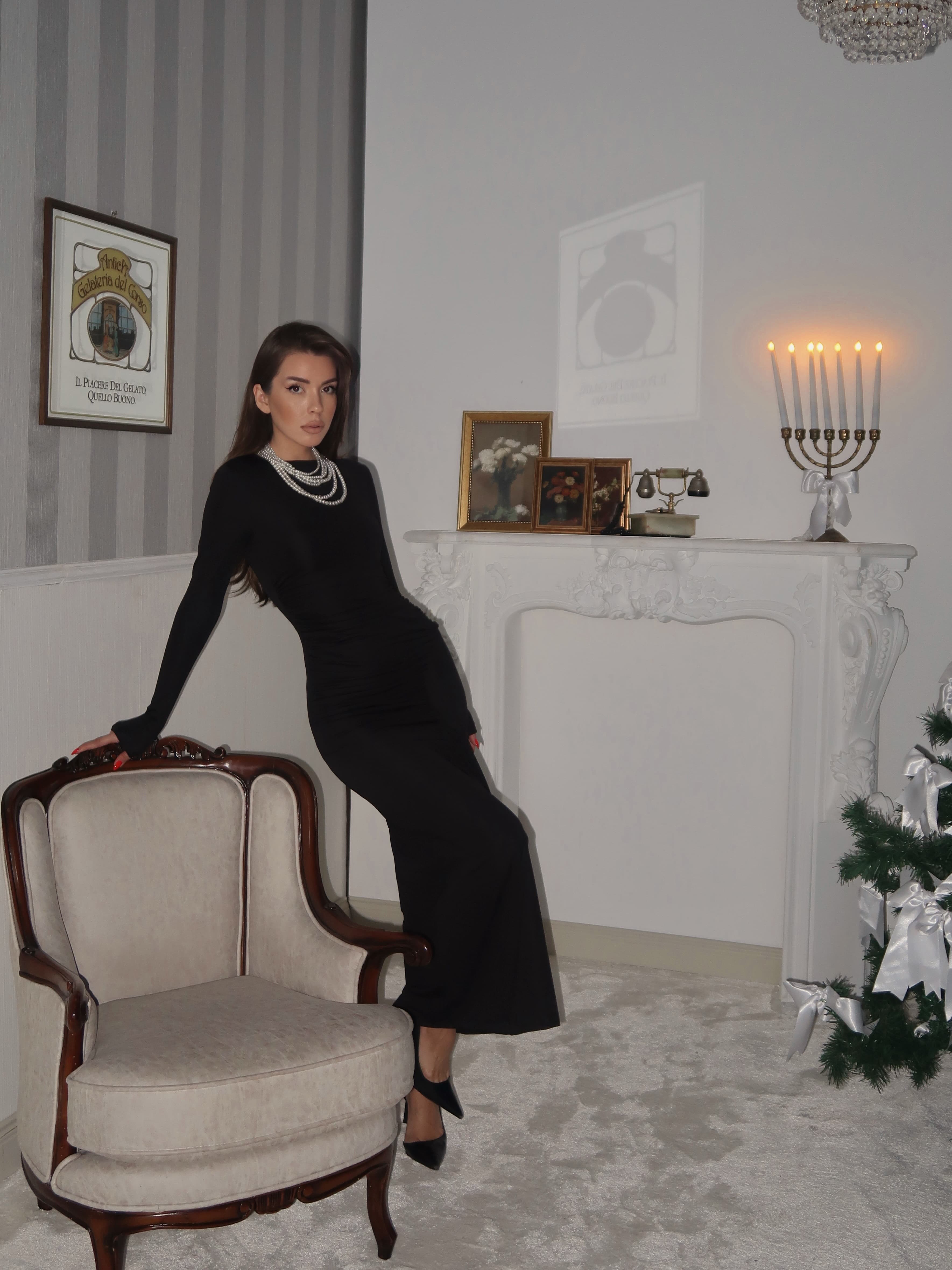 Sera Uzun Siyah Elbise