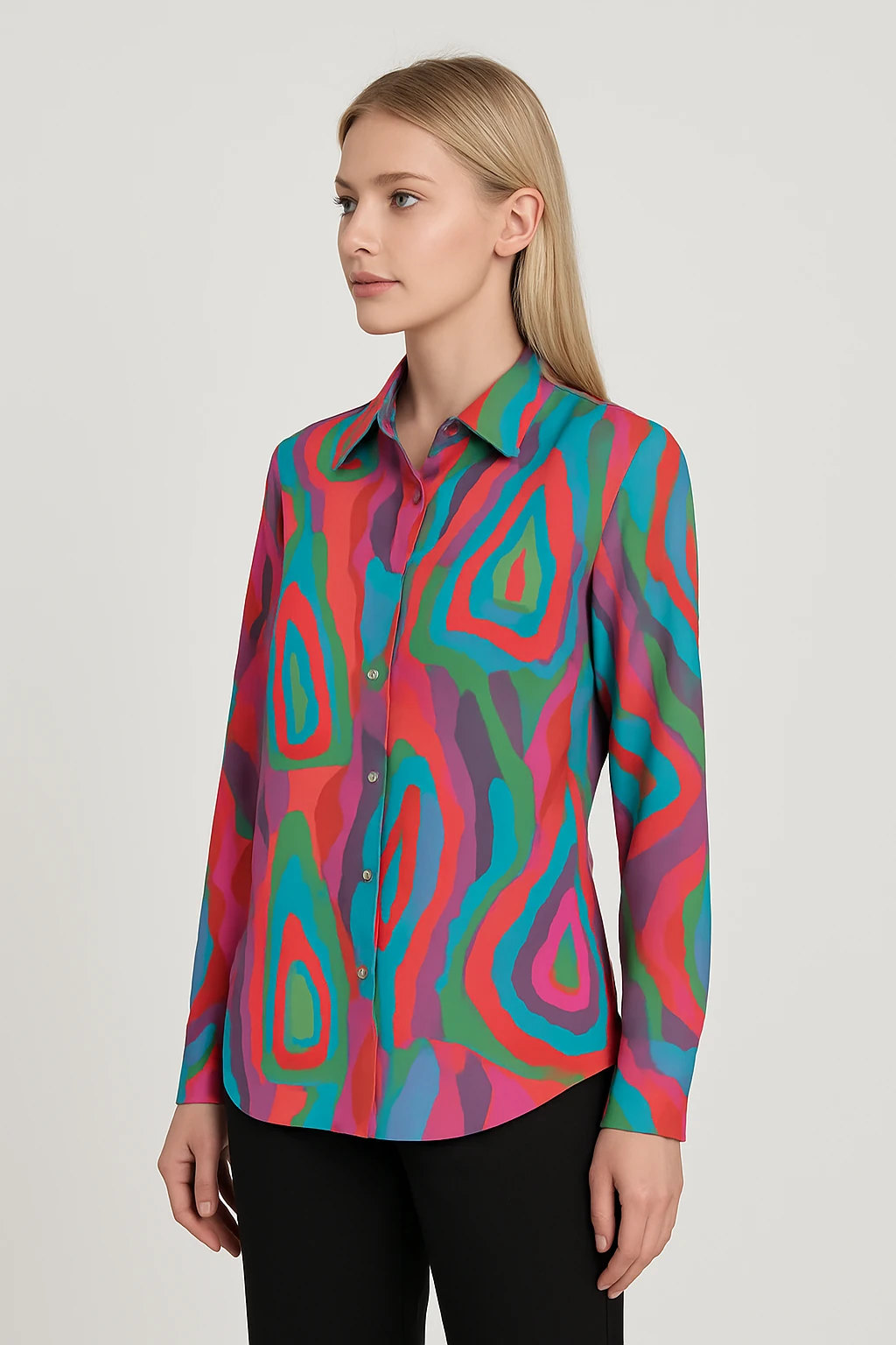 Desenli Gömlek Fuşya