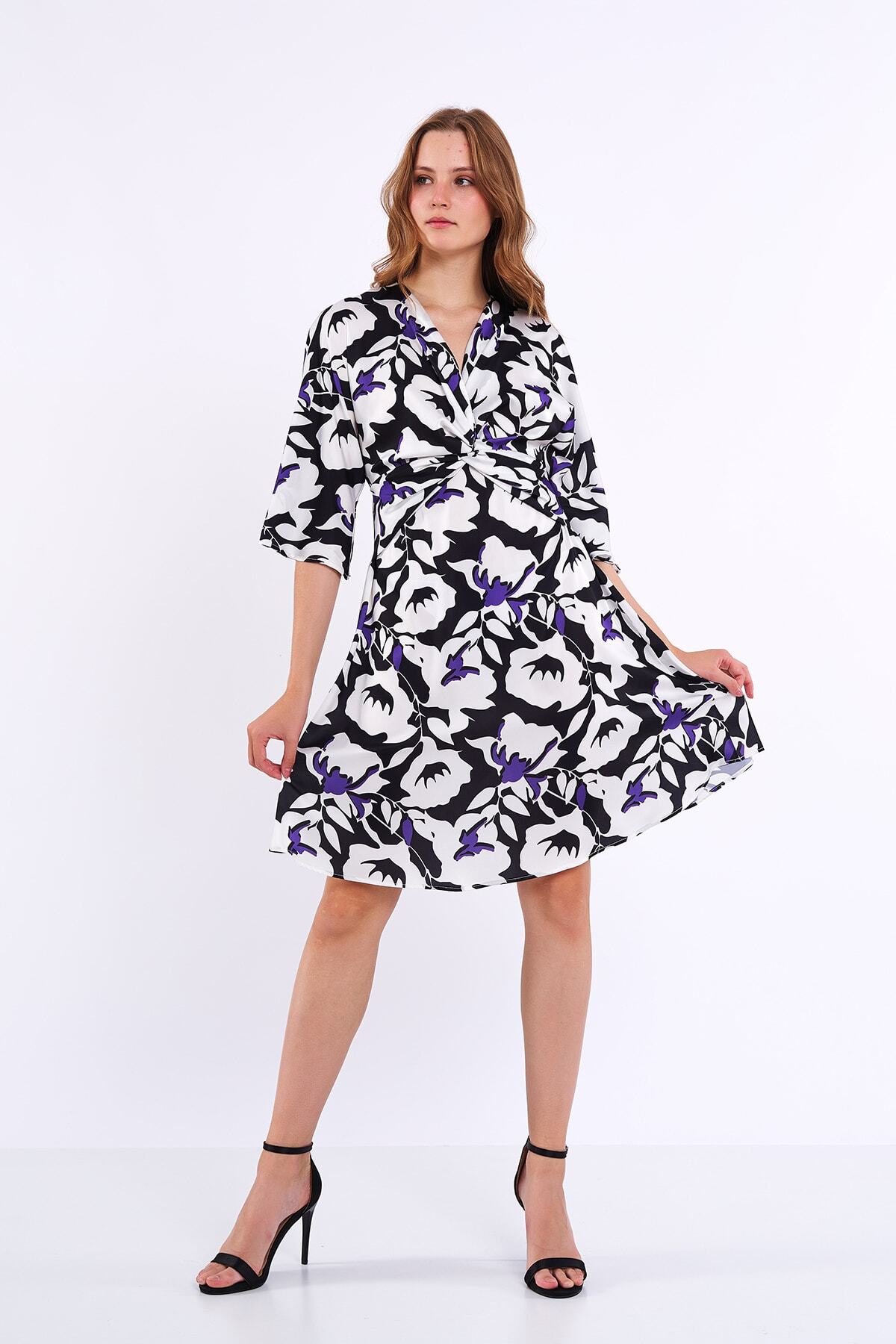 ÇİÇEK DESENLİ MİNİ ELBİSE