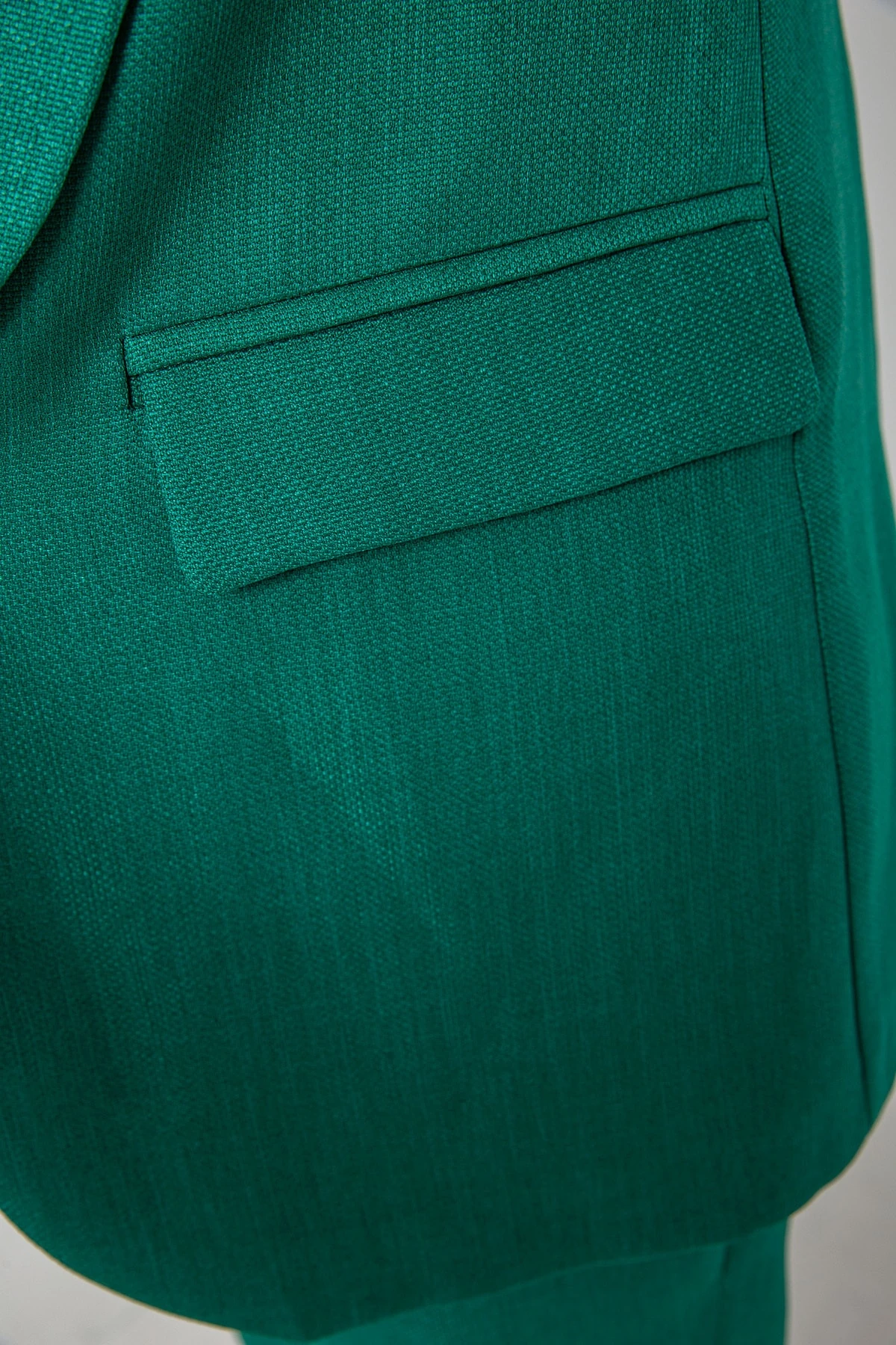 Kolu Büzgülü Keten Ceket