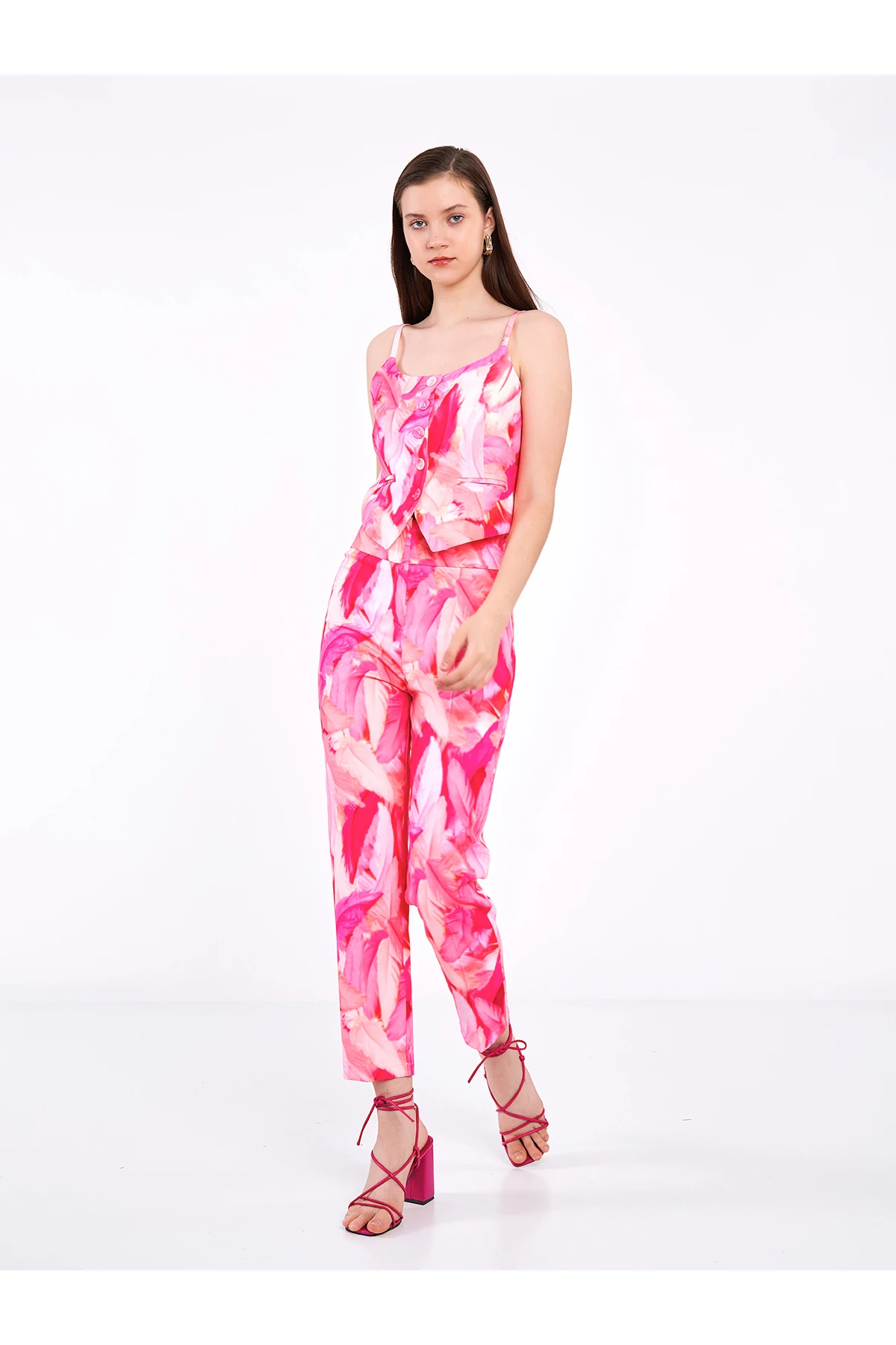 Abby Pantolon ve Yelek Takım - pembe