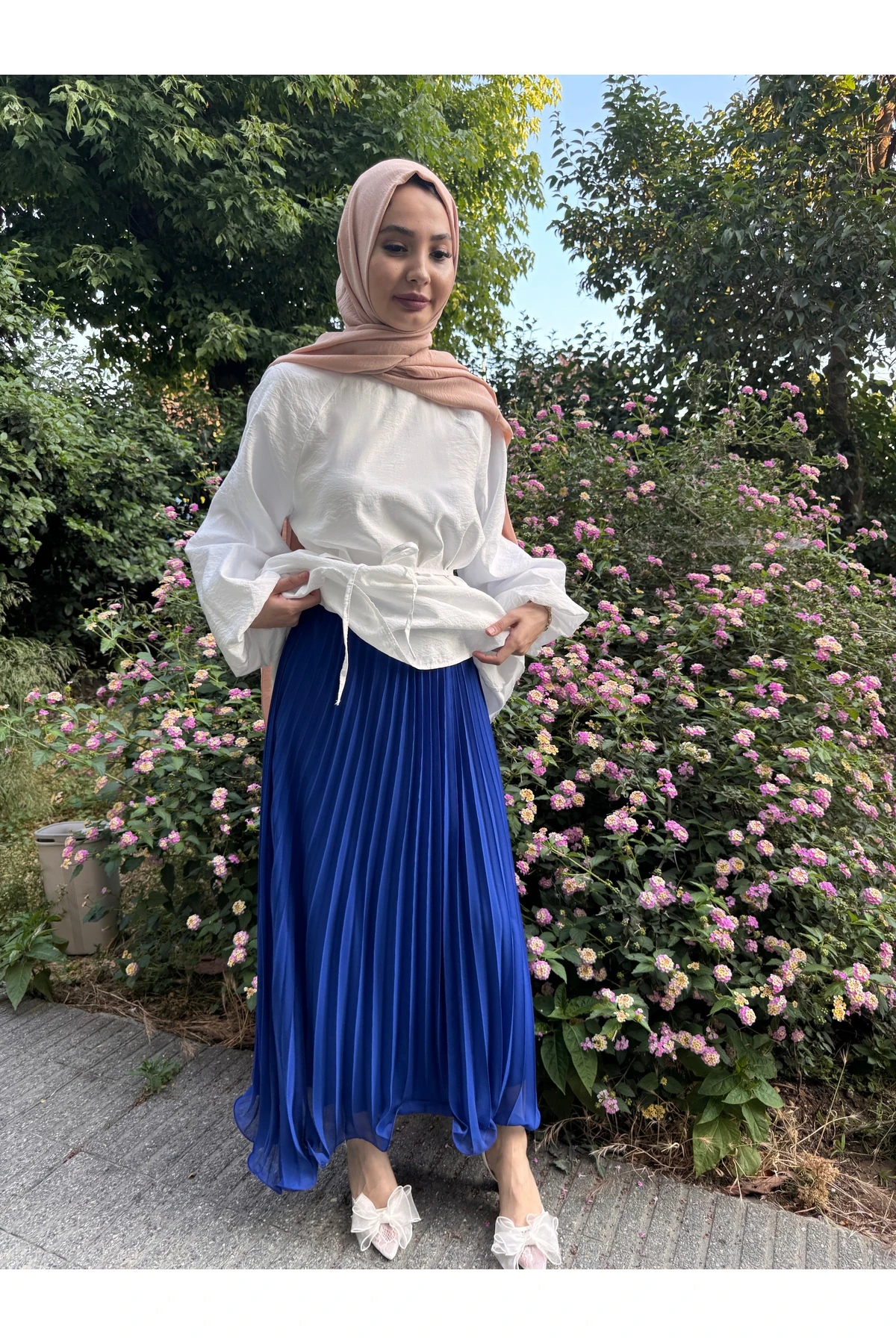 Pileli Tül Volan Etek