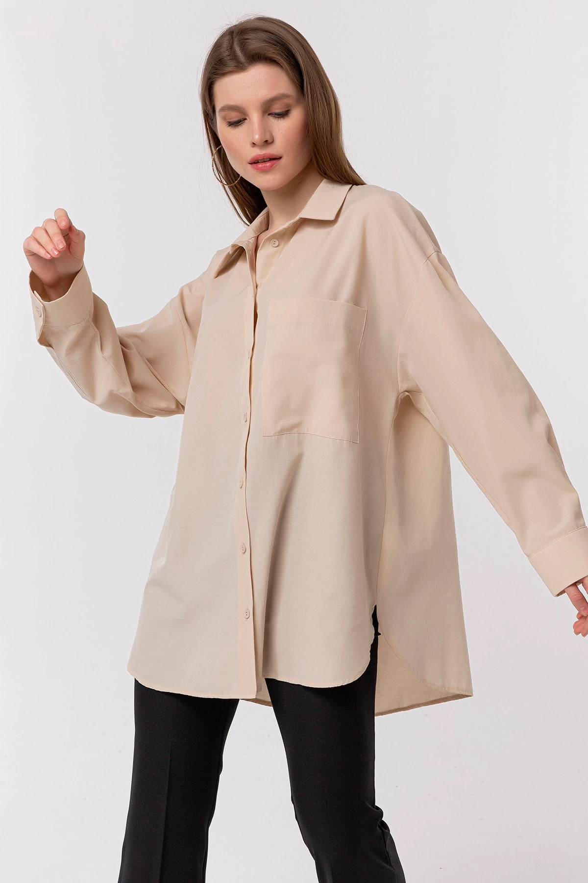 Boyfriend Bej Gömlek