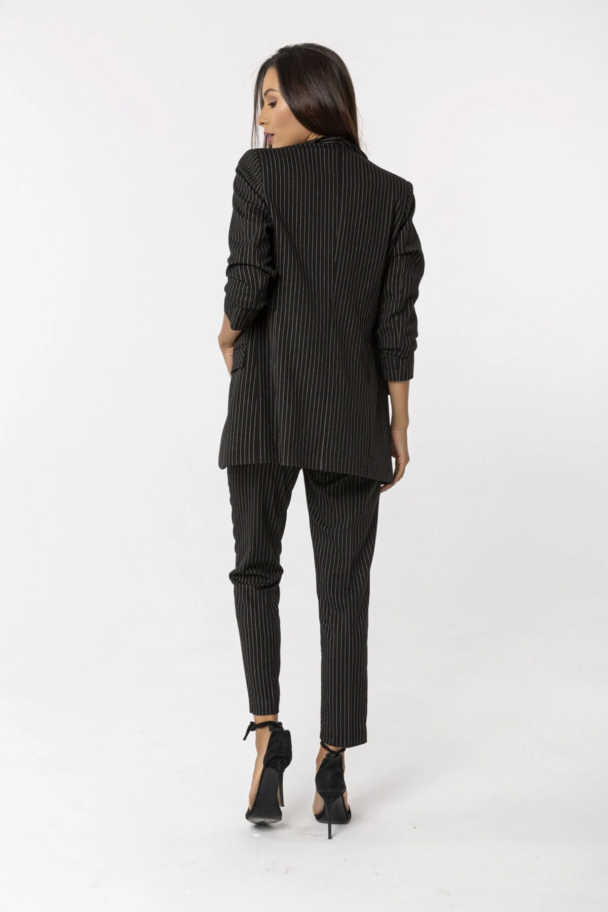 Kolu Büzgülü Blazer Siyah Ceket