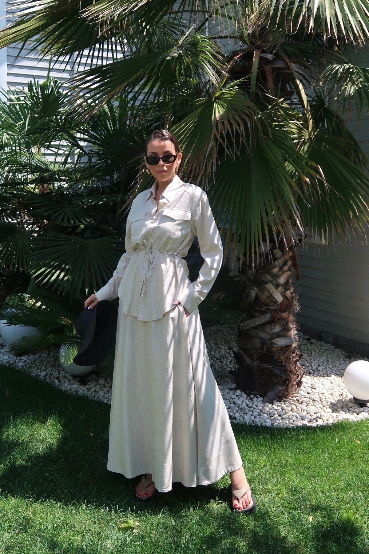 Palma Summer Jess Keten Kloş Etek Beyaz