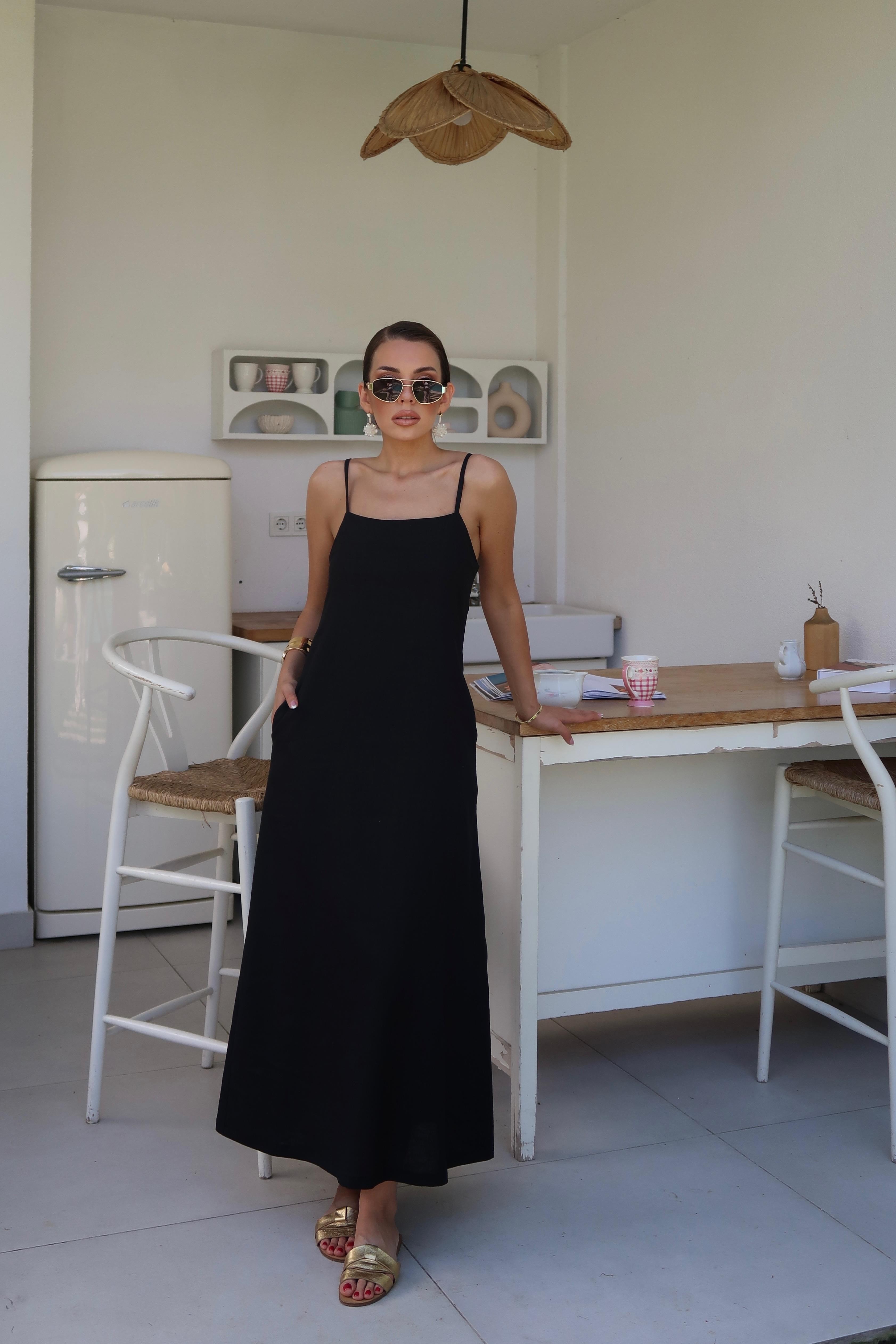 Palma Summer Casey Askılı Elbise Siyah