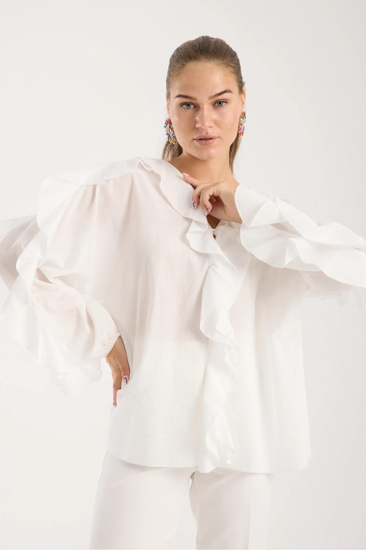 Volan Detaylı Gömlek