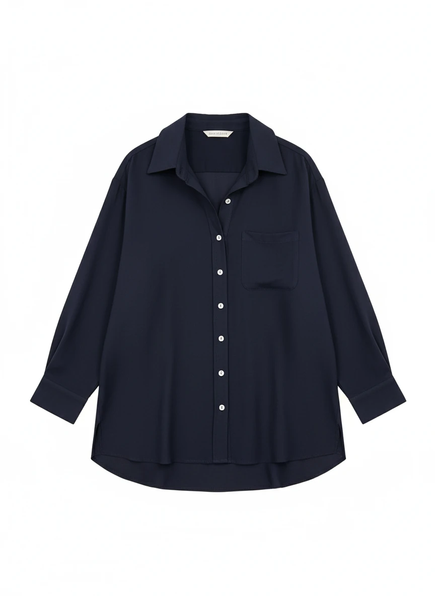 Linda Lacivert Gömlek