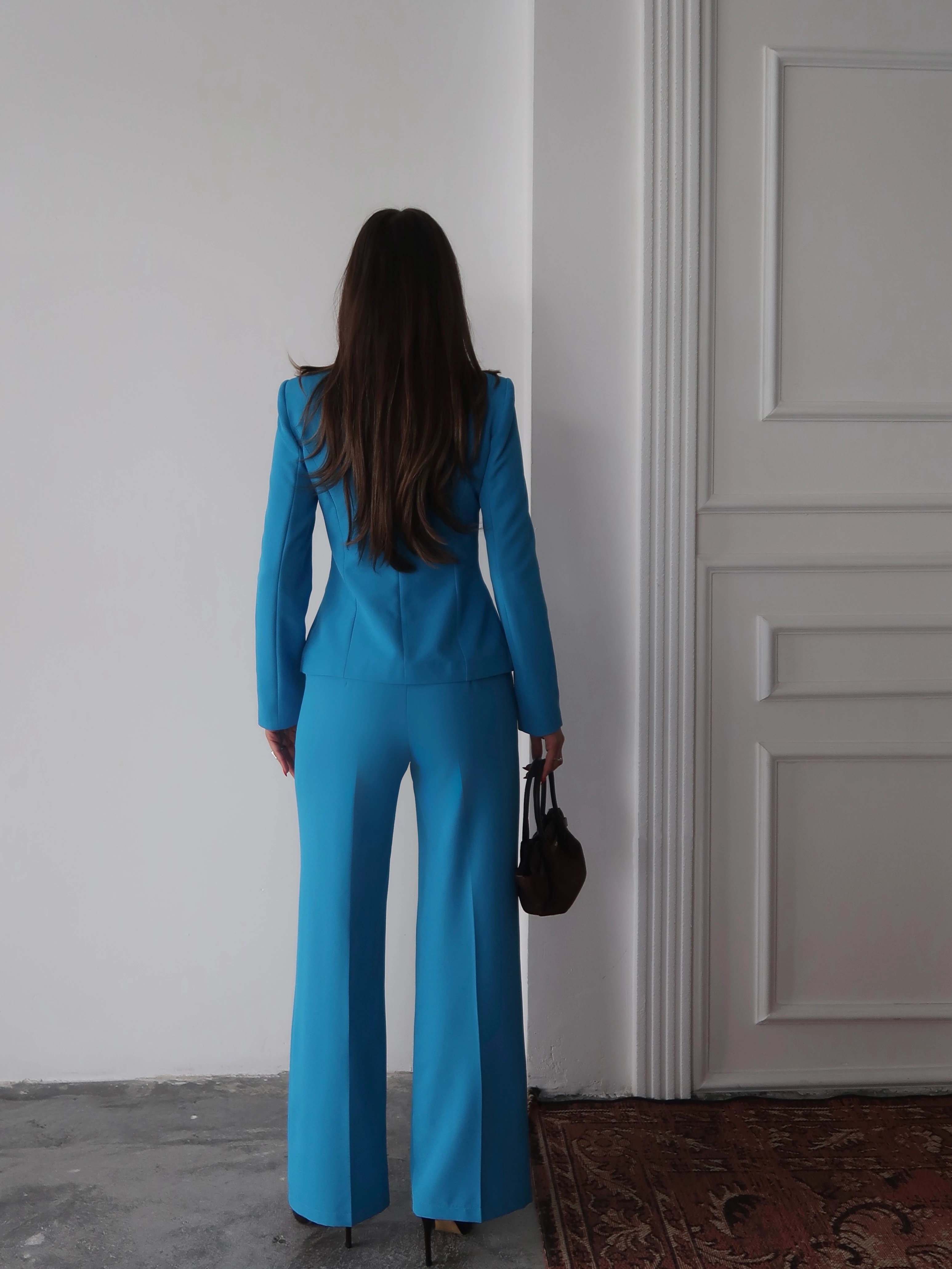 Jane Button Tailored Suit Mavi