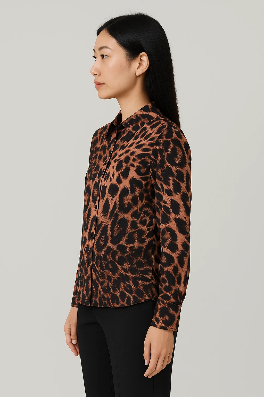 Desenli Gömlek Kahverengi