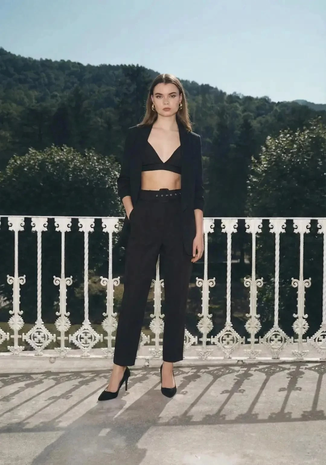 Mia Kolu Büzgülü Blazer Ceket Siyah