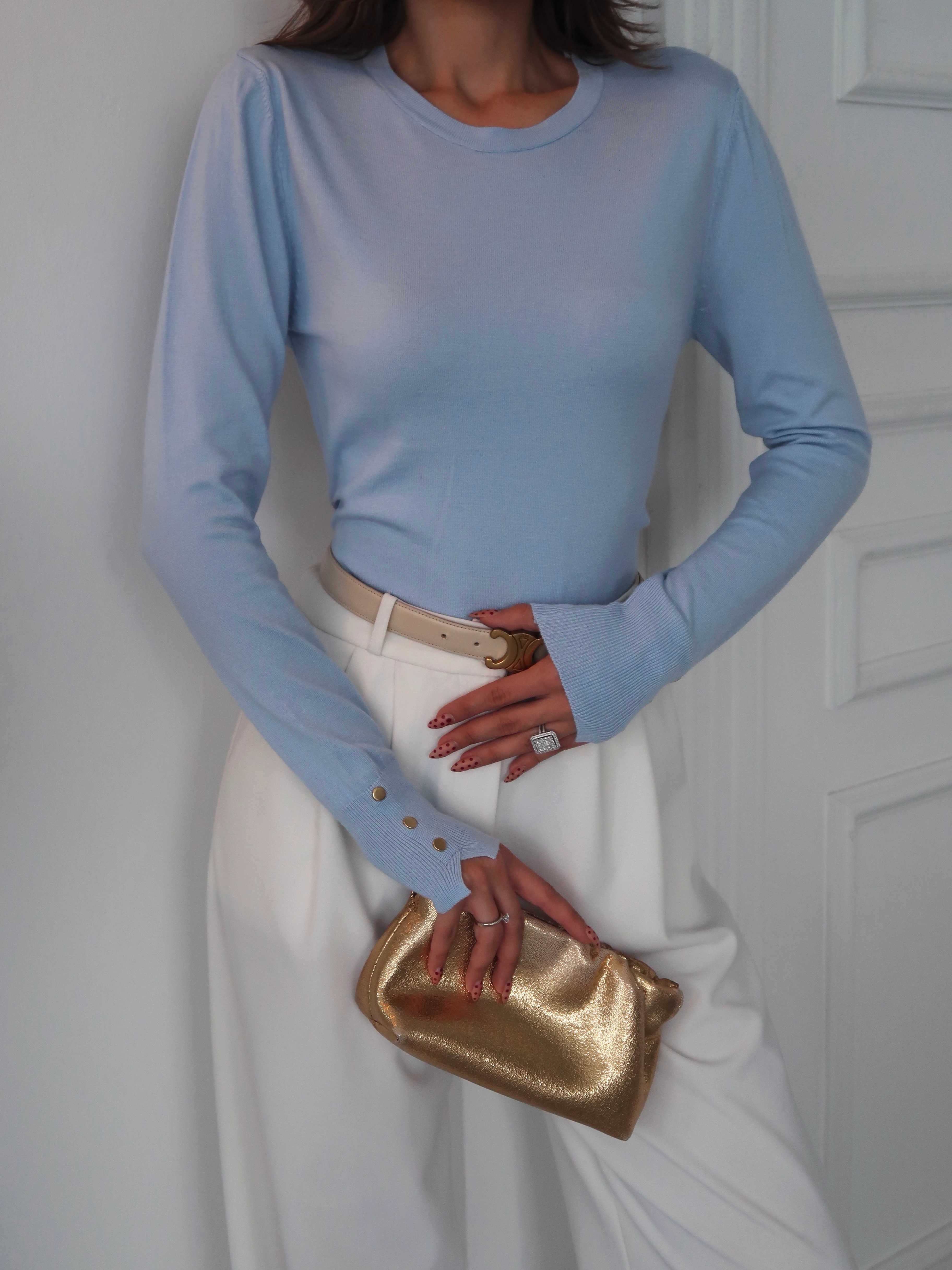 Düğme Detaylı Triko Kazak