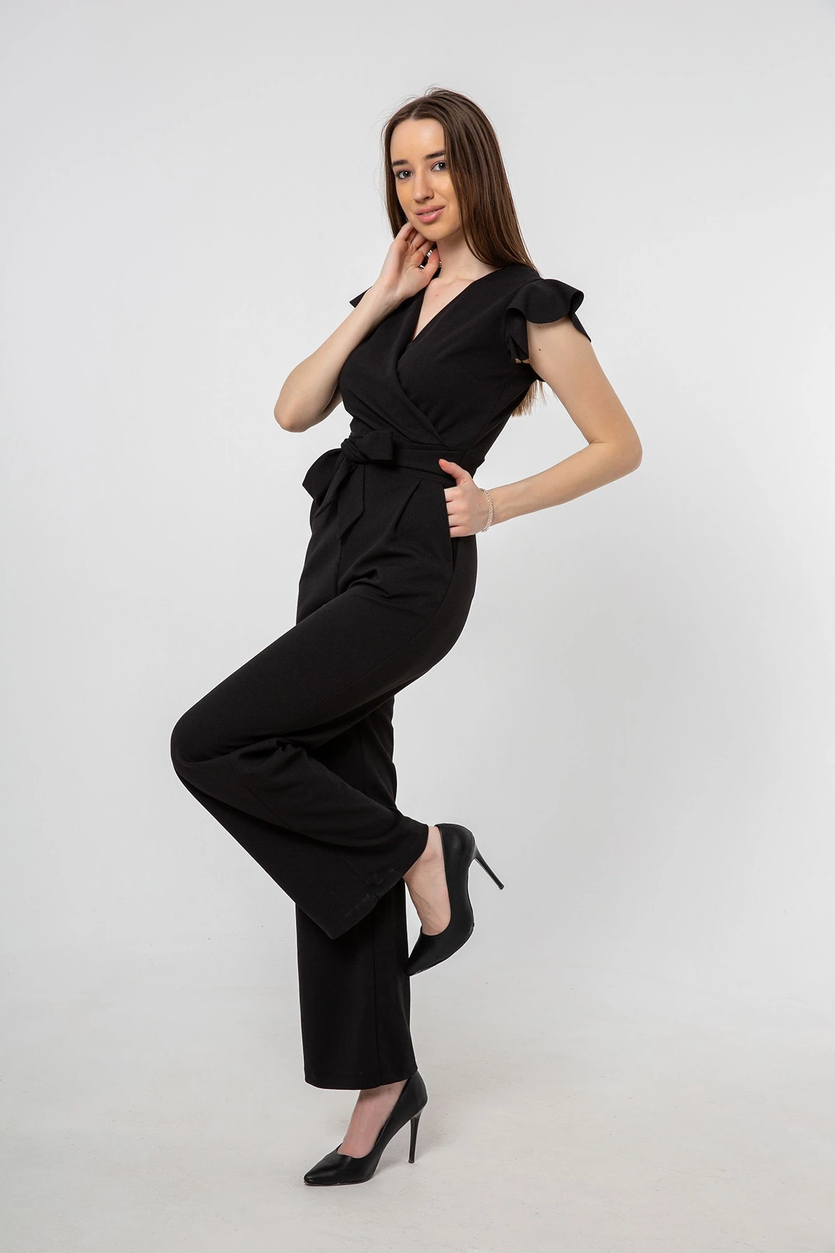 Kuşaklı Kruvaze Tulum