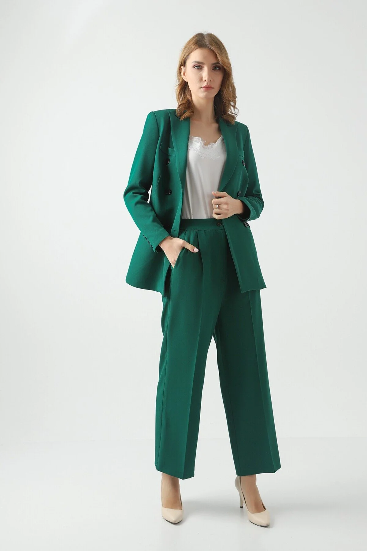 Aria Düğmeli Ceket Yeşil