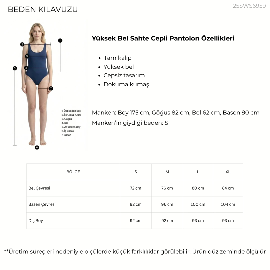 Sarı Yüksek Bel Bilek Boy Pantolon