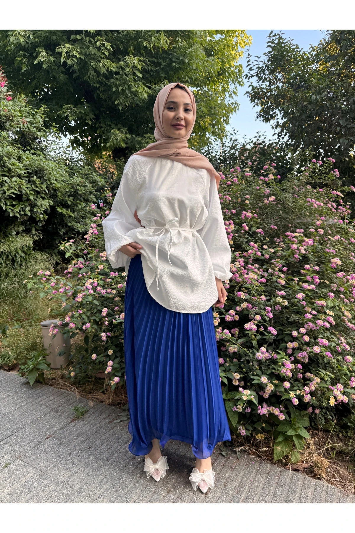 Pileli Tül Volan Etek