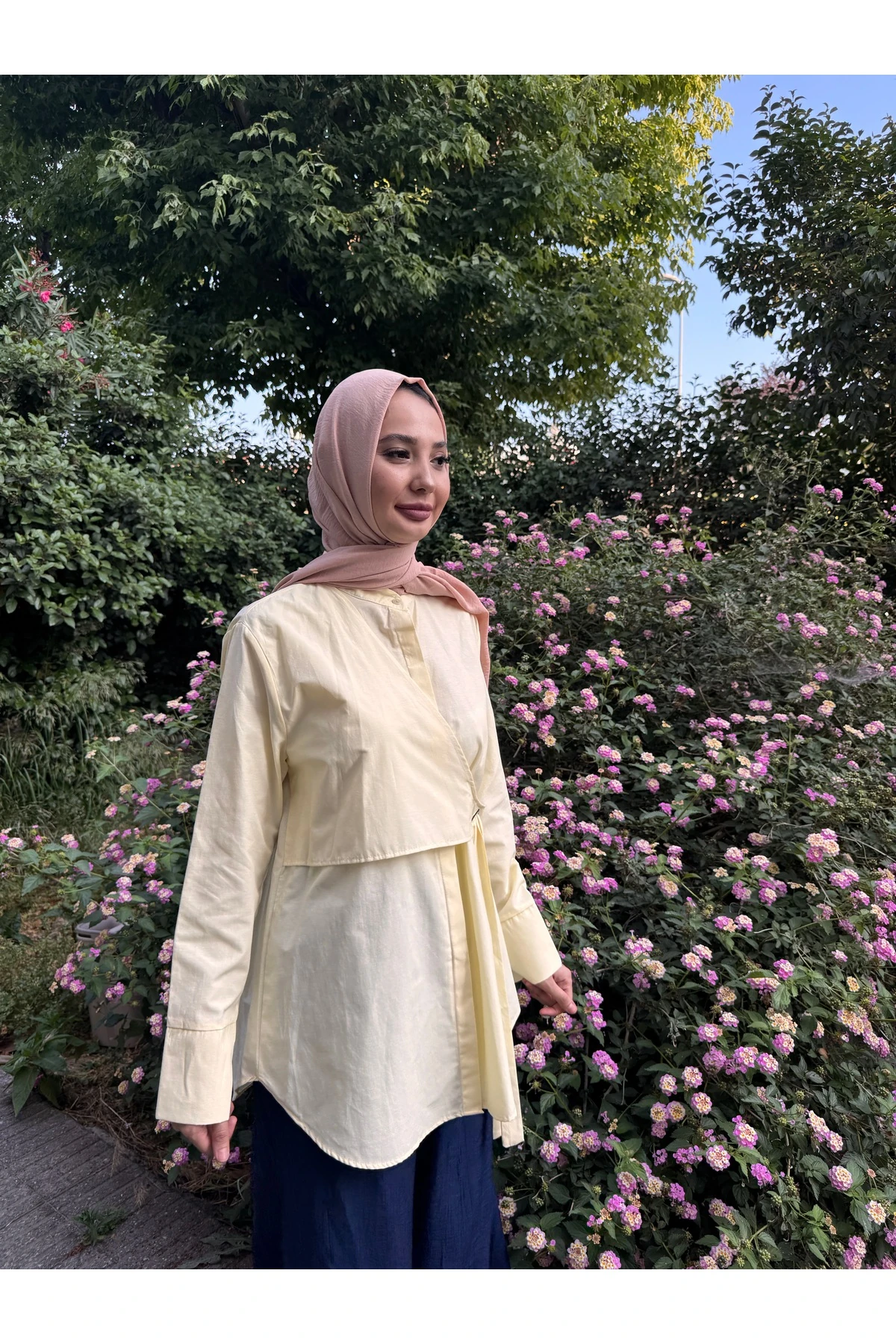 Kemerli Parçalı Gömlek Siyah