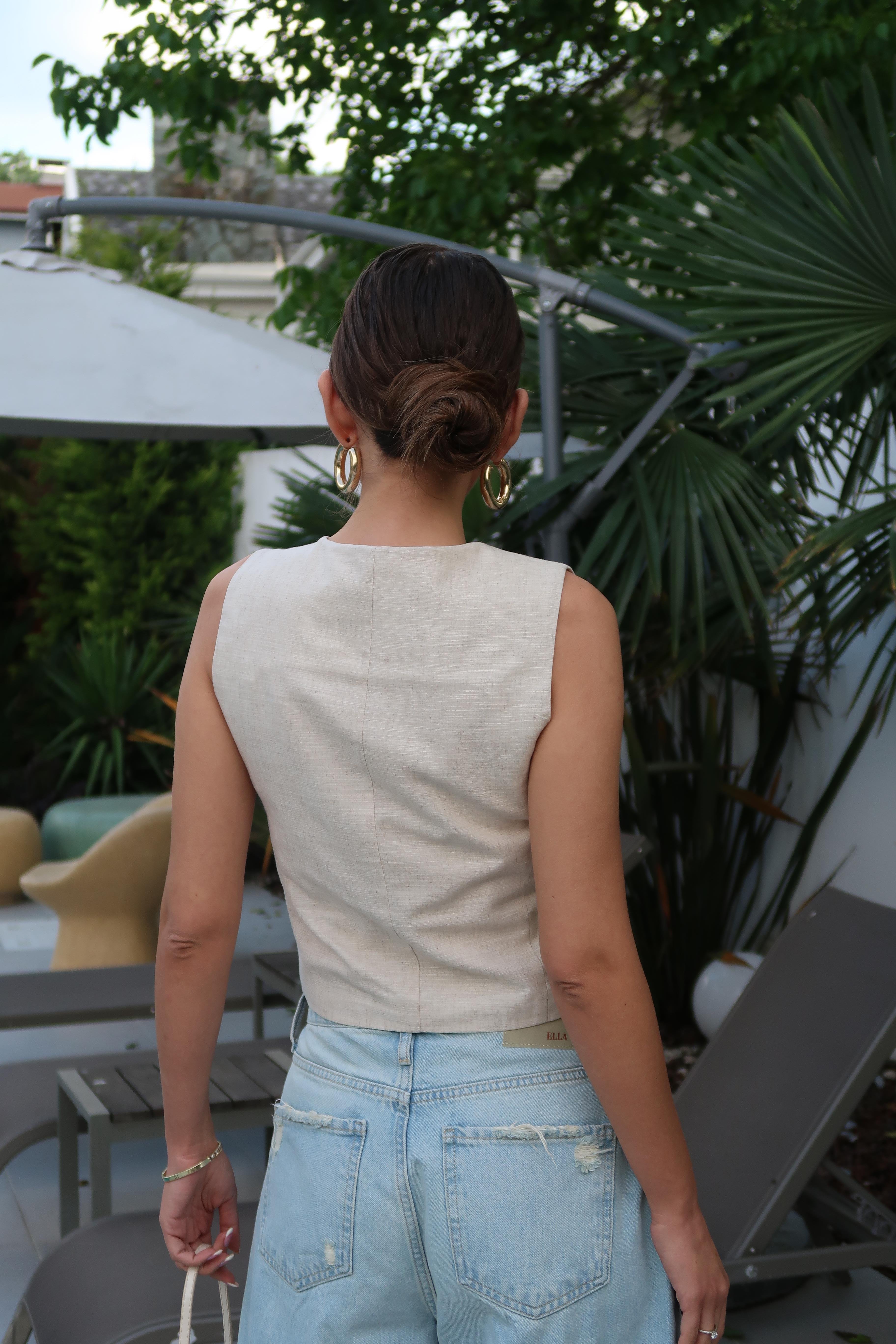 Palma Summer Marissa Keten Natural Yelek