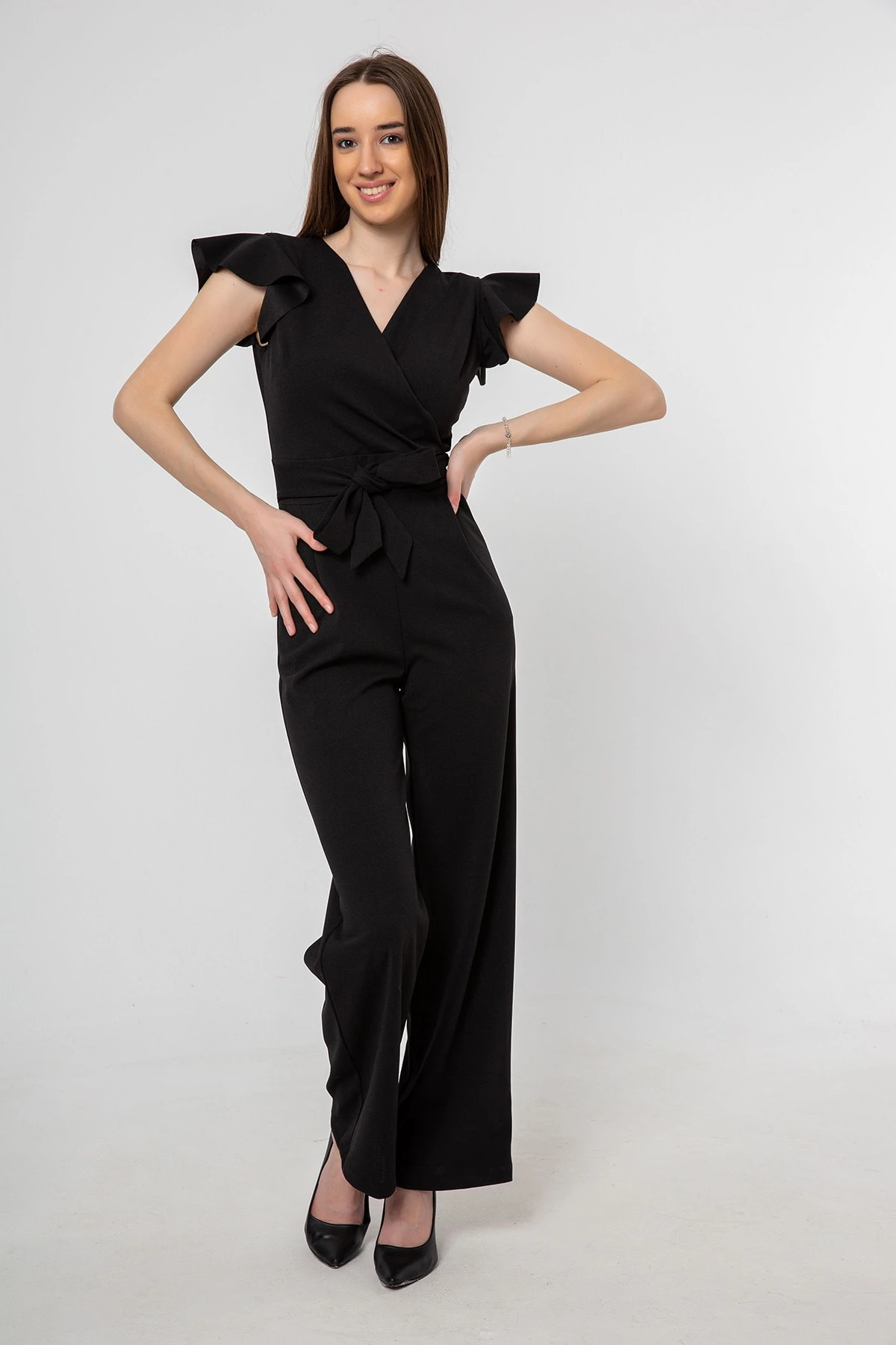 Kuşaklı Kruvaze Tulum