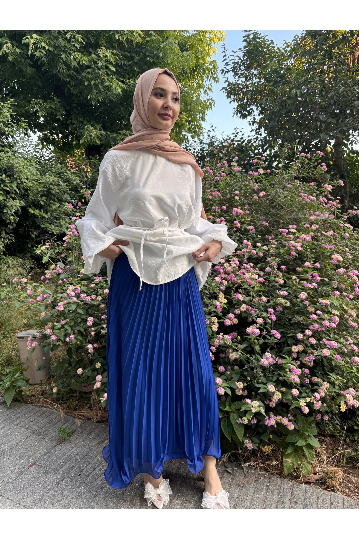 Pileli Tül Volan Etek