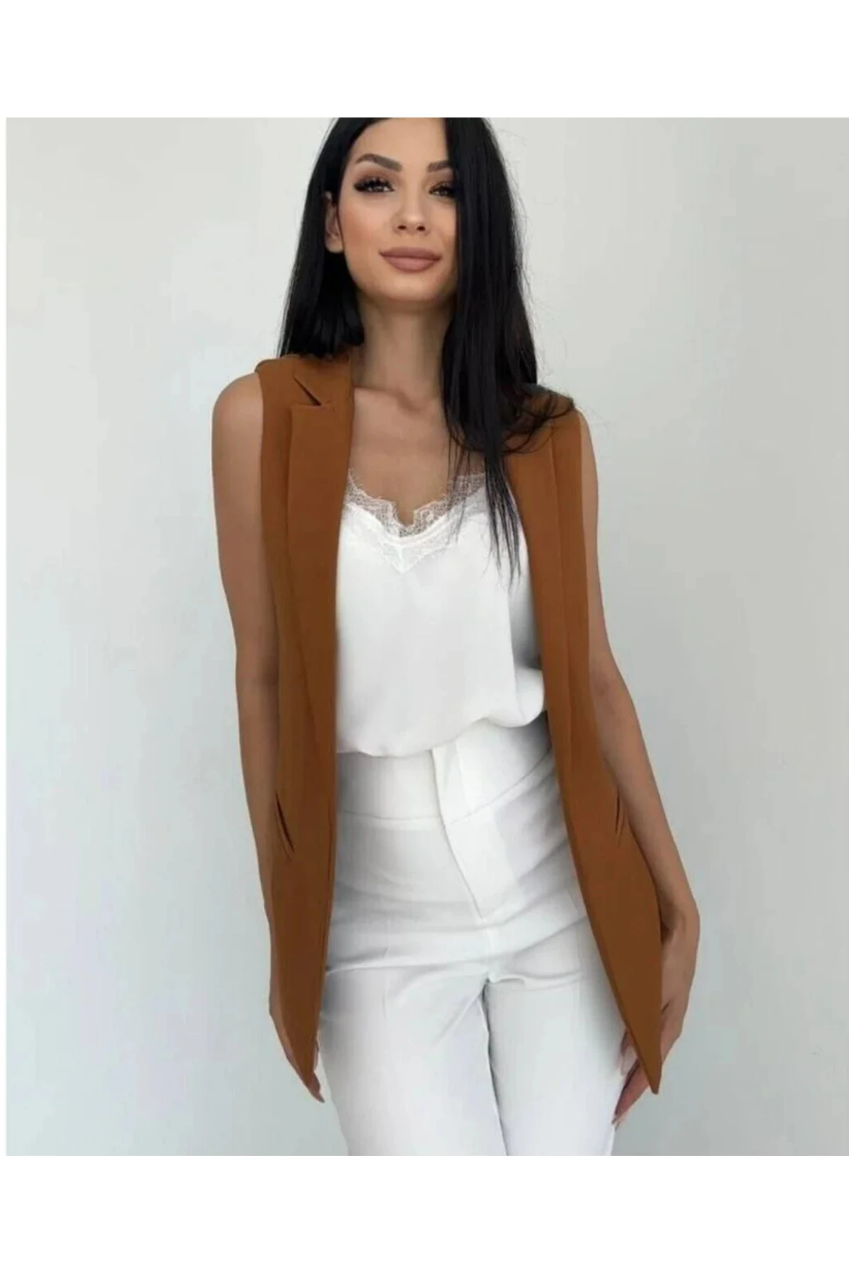 Şifon Detaylı Yelek