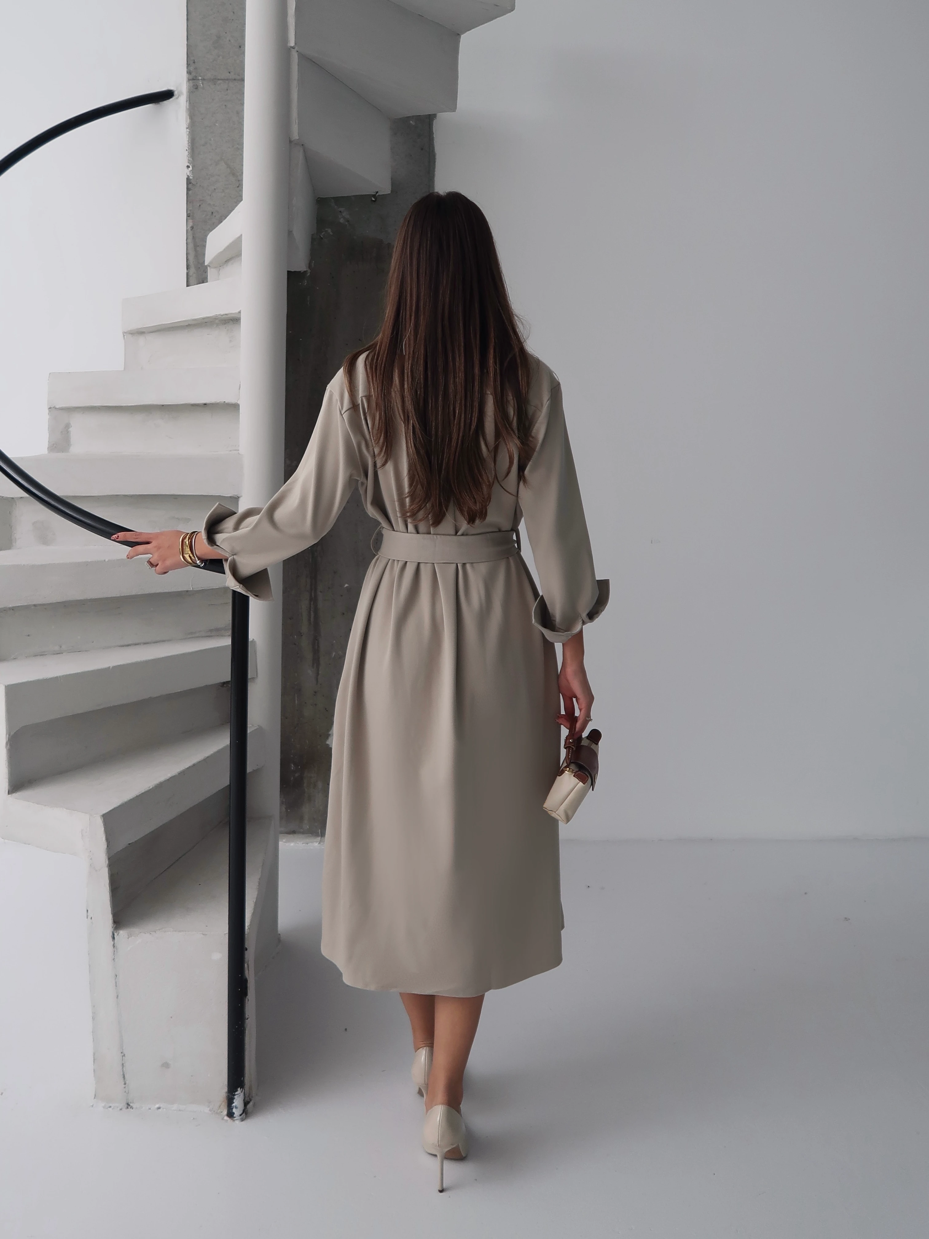 Gigi Kemerli Gömlek Elbise 