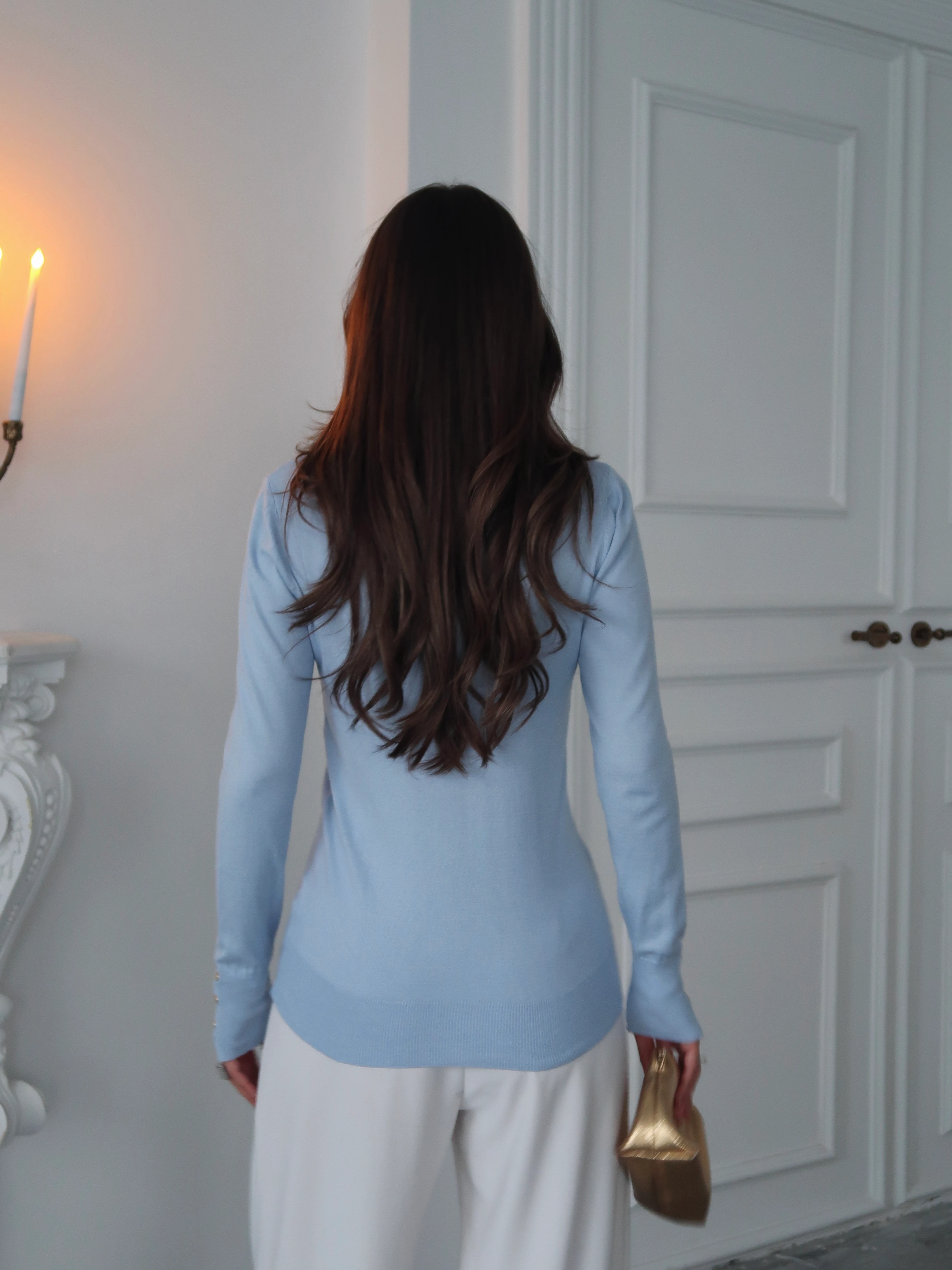 Düğme Detaylı Triko Kazak