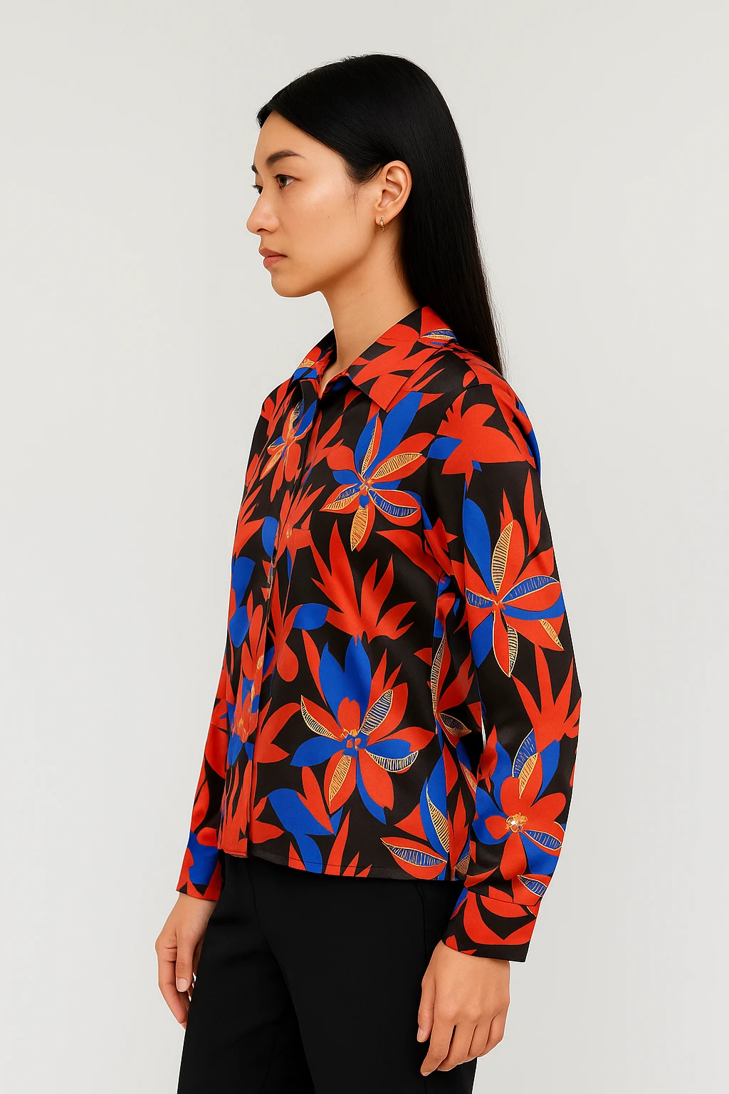 Desenli Gömlek Turuncu