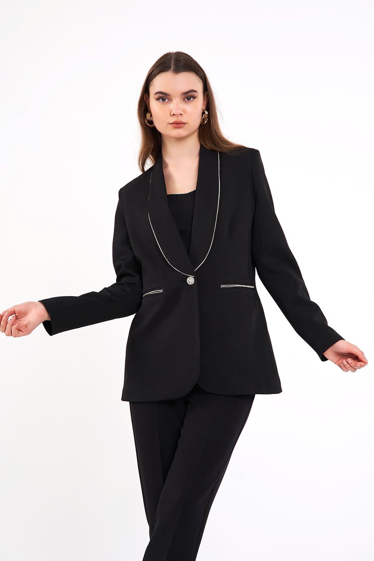 Eliza Taş Detaylı Ceket