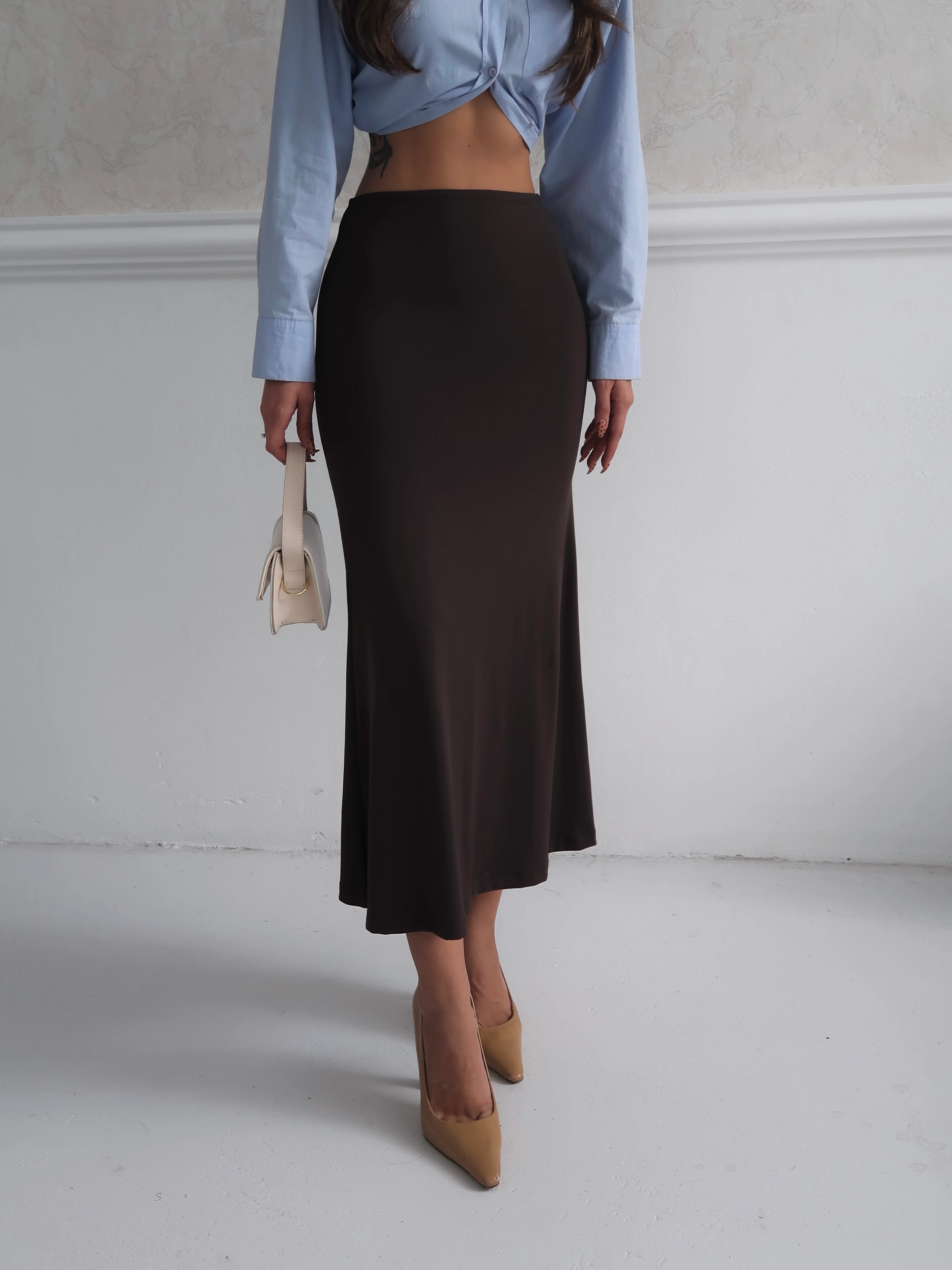 Düz Uzun Kalem Etek