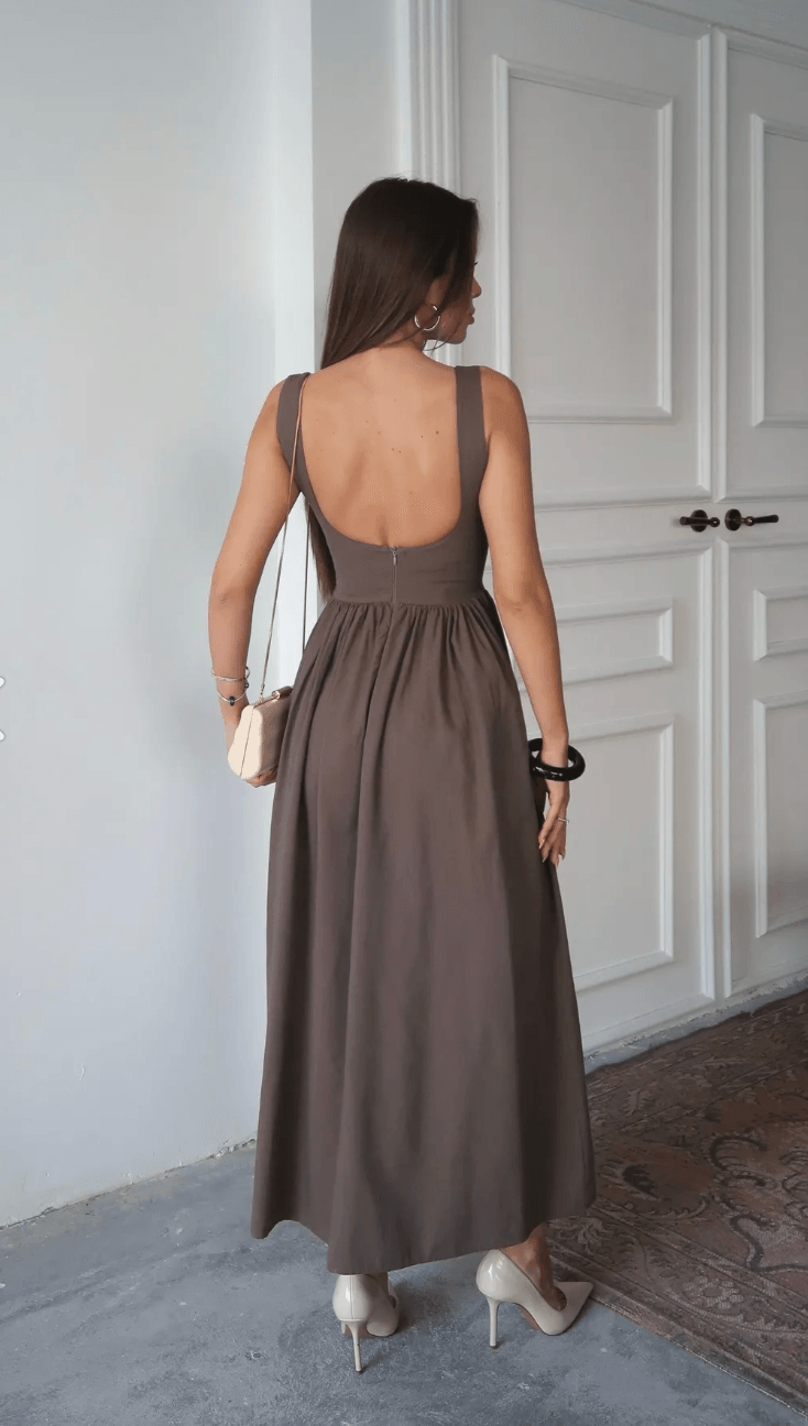 Olivia Keten Elbise Naturel