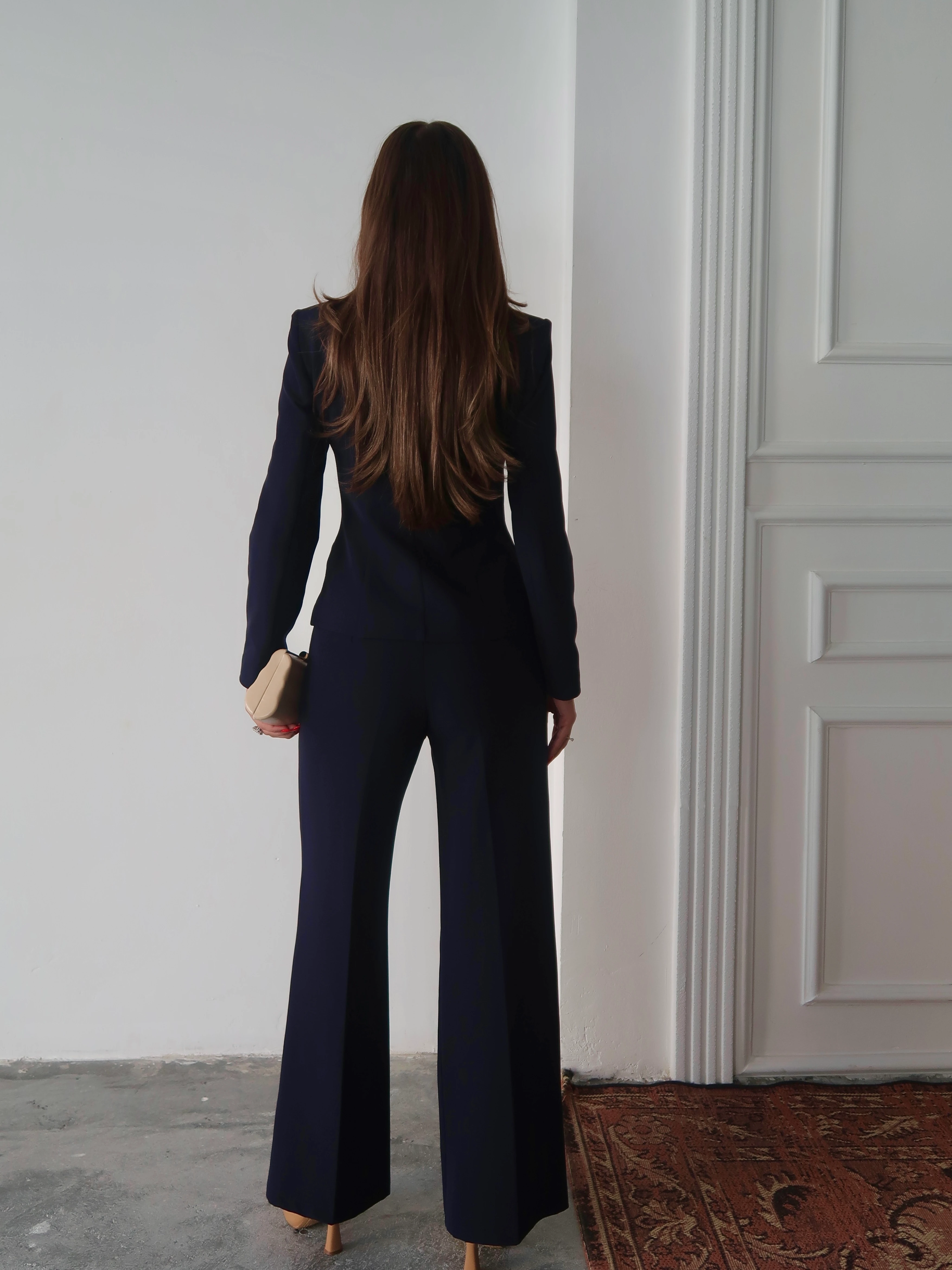 Jane Button Tailored Suit Lacivert
