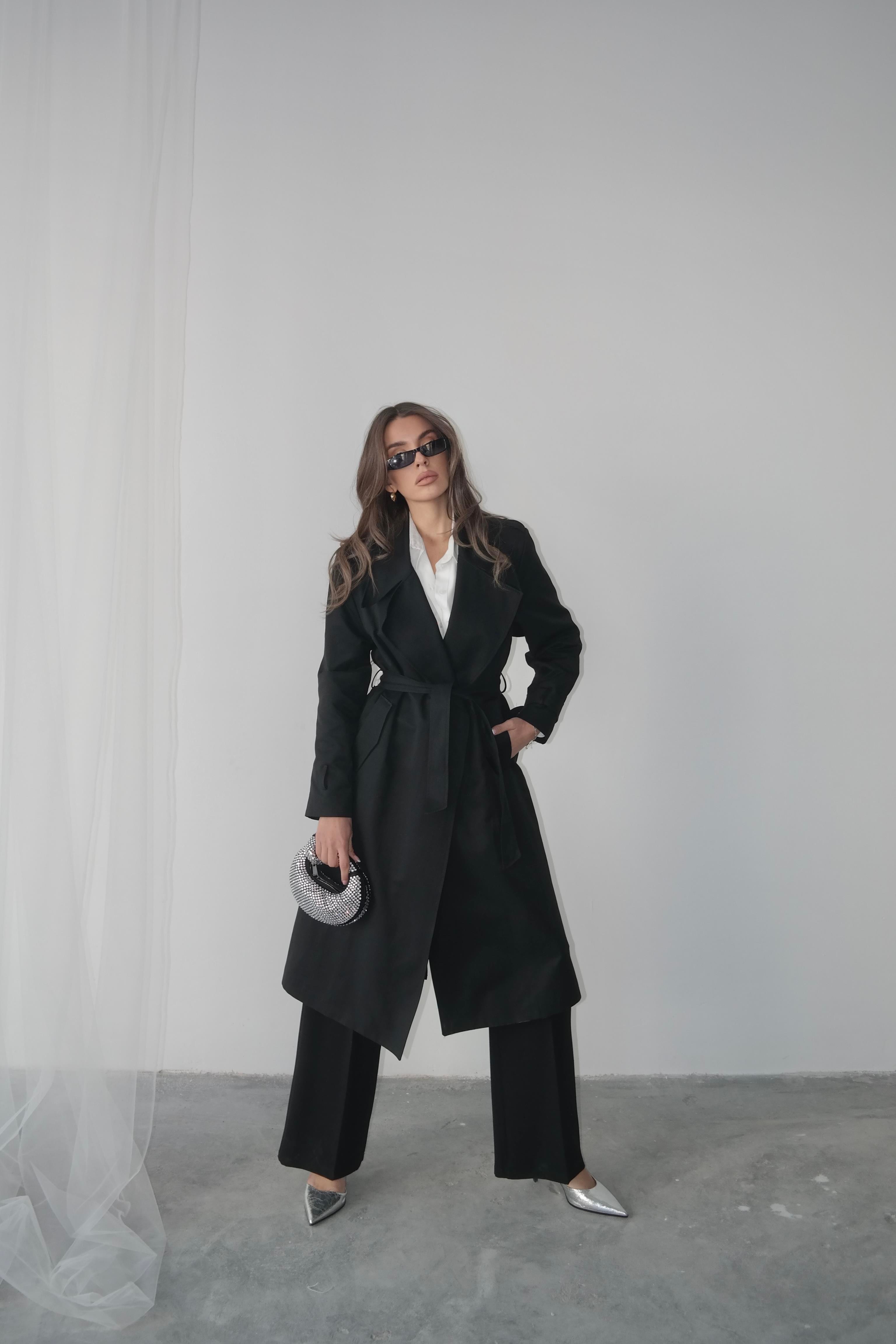 Yasmin Trençkot Siyah
